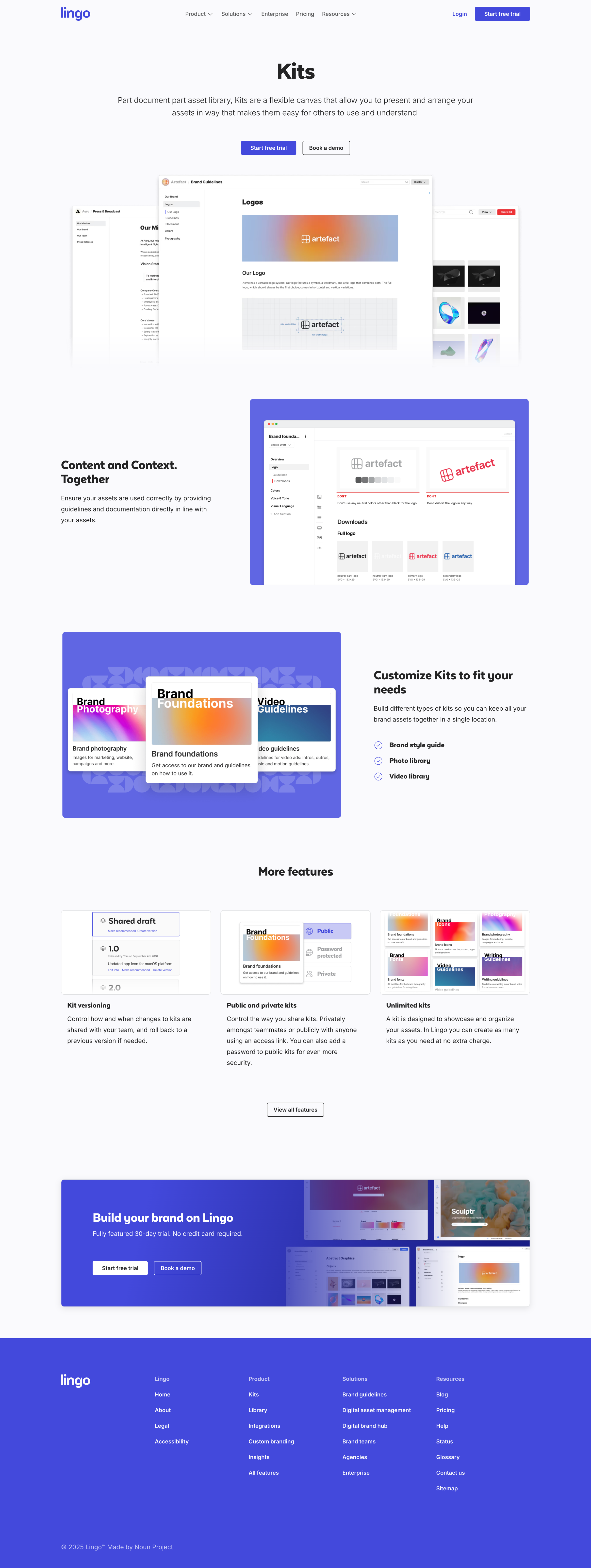 Lingo - Kits Digital Asset Management Templates Lingo screen