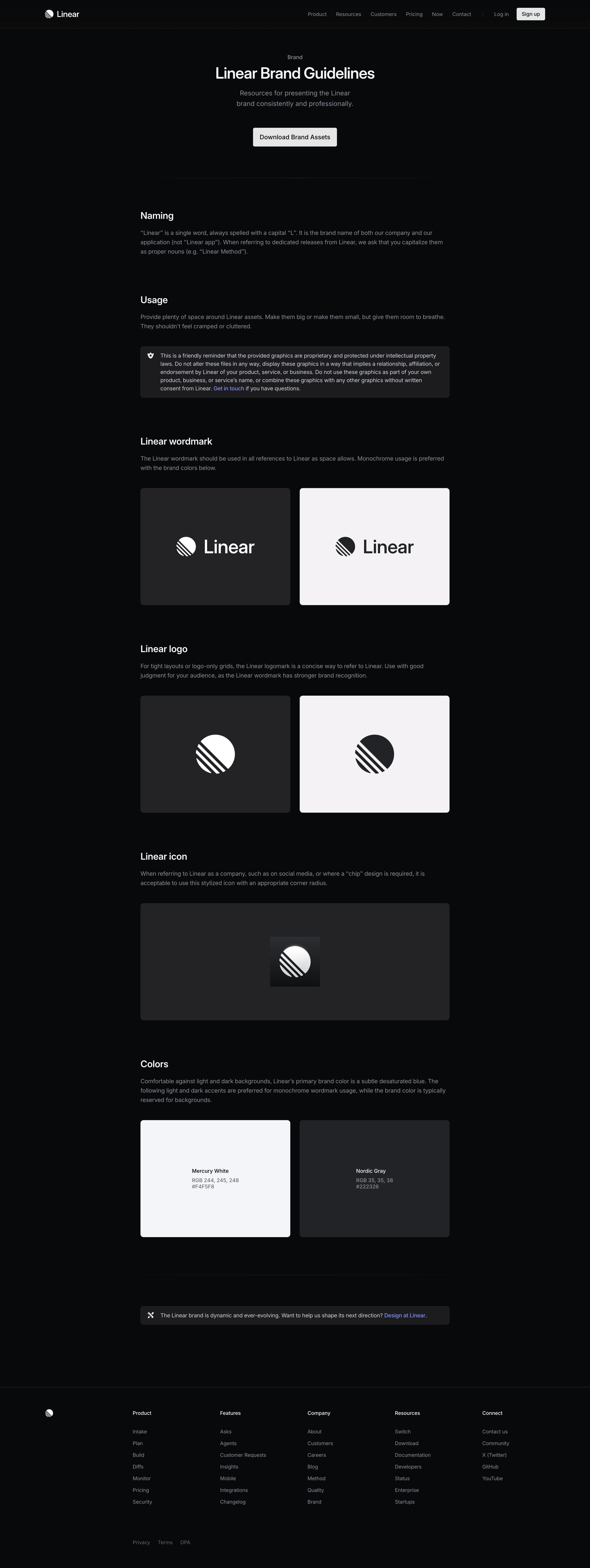 Linear - Brand Guidelines – Linear screen