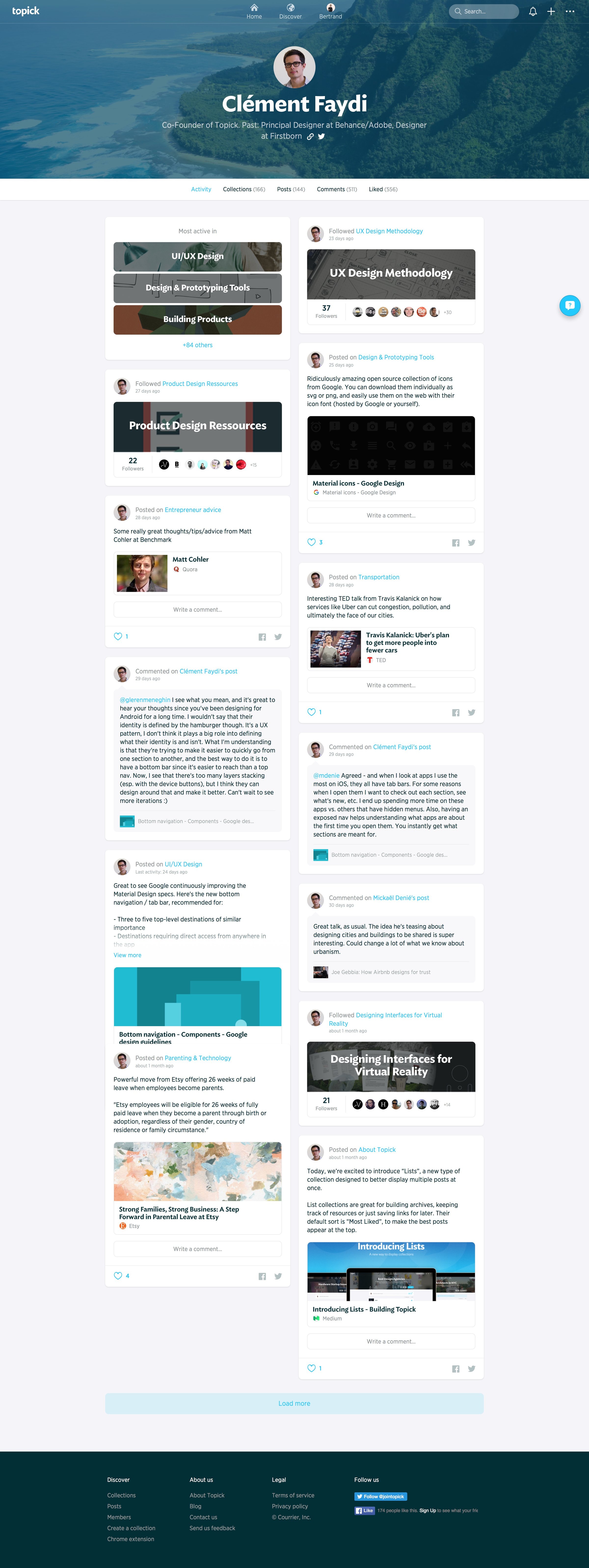 Topick - Profile screen
