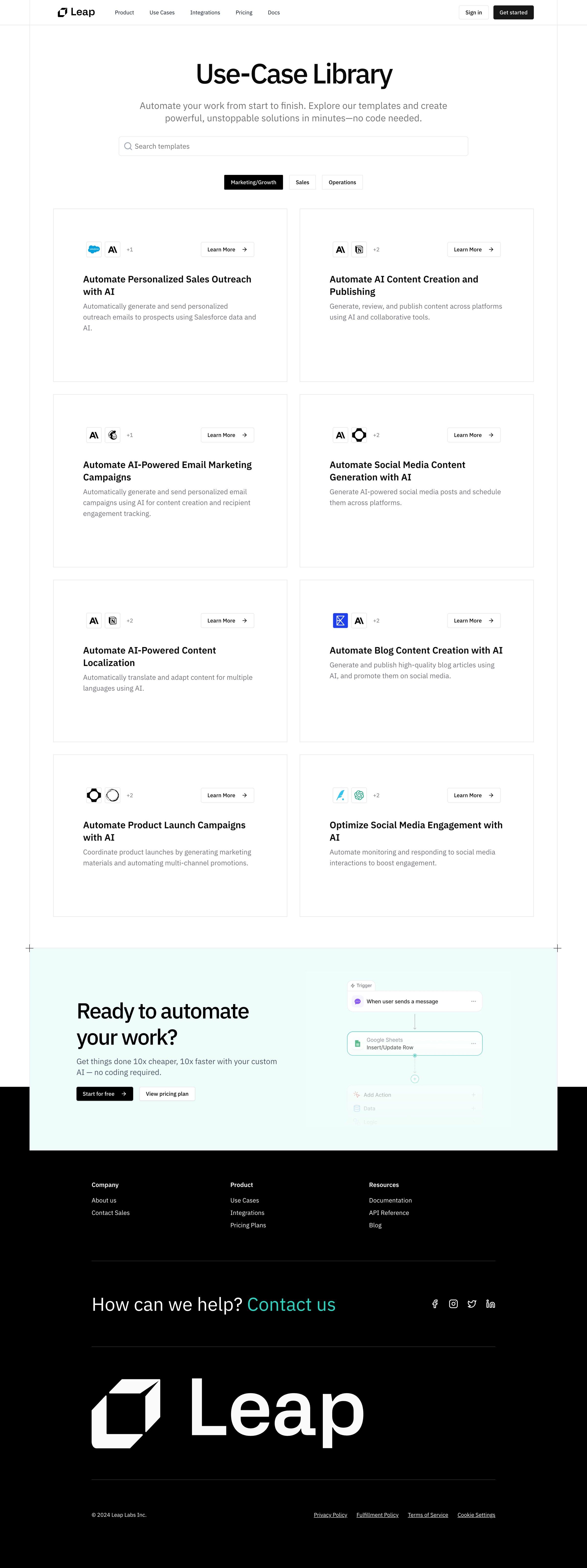 Leap - Templates - Leap screen