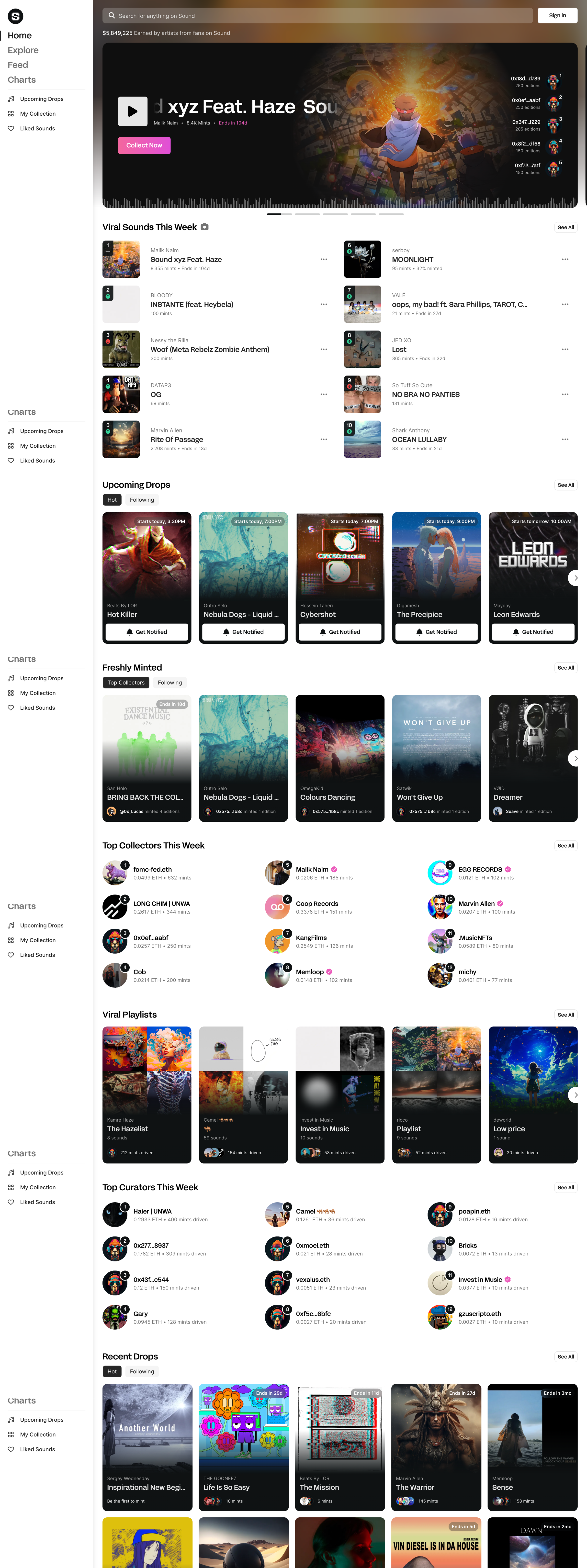 Sound.xyz screen