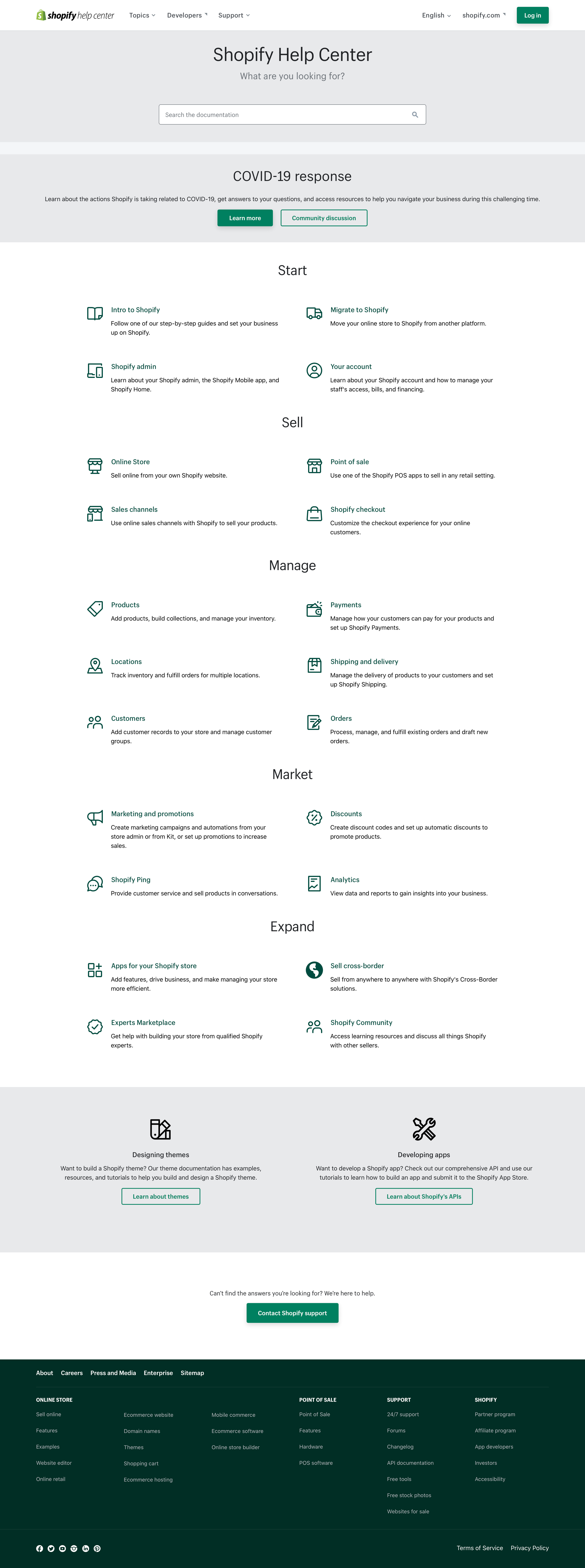Shopify Help Center from Shopify