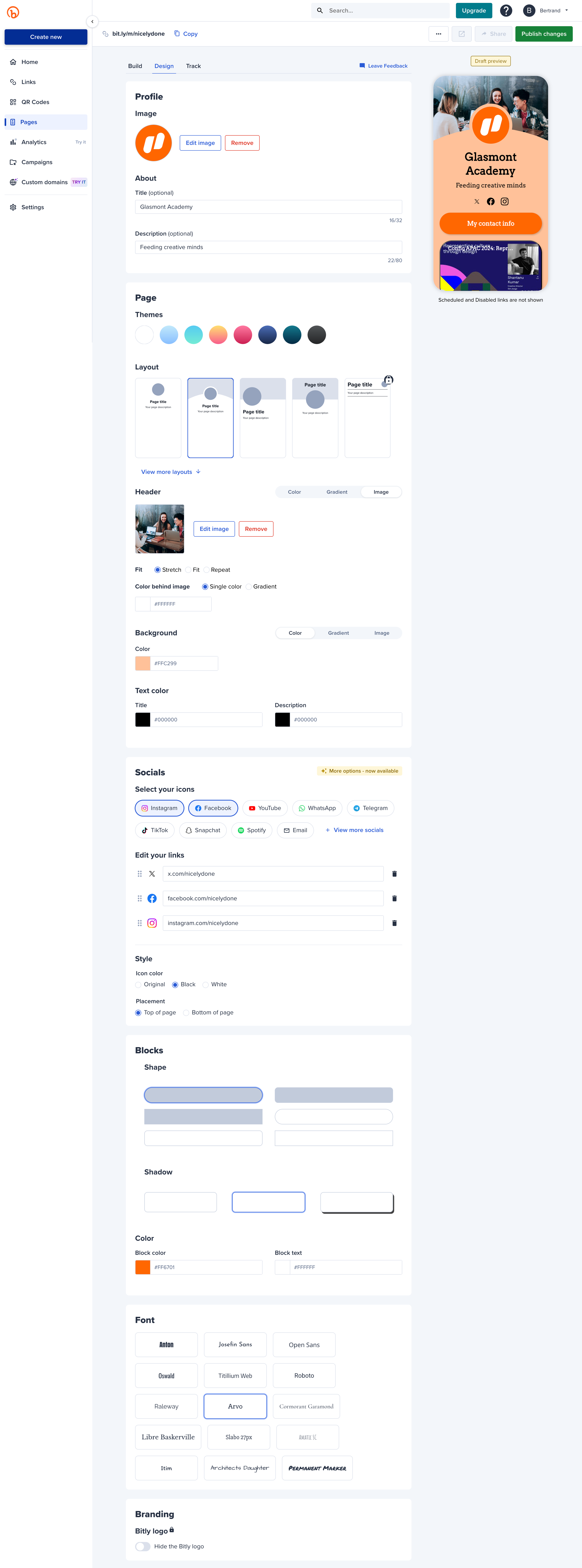 Bitly - Bitly | Bitly Page screen