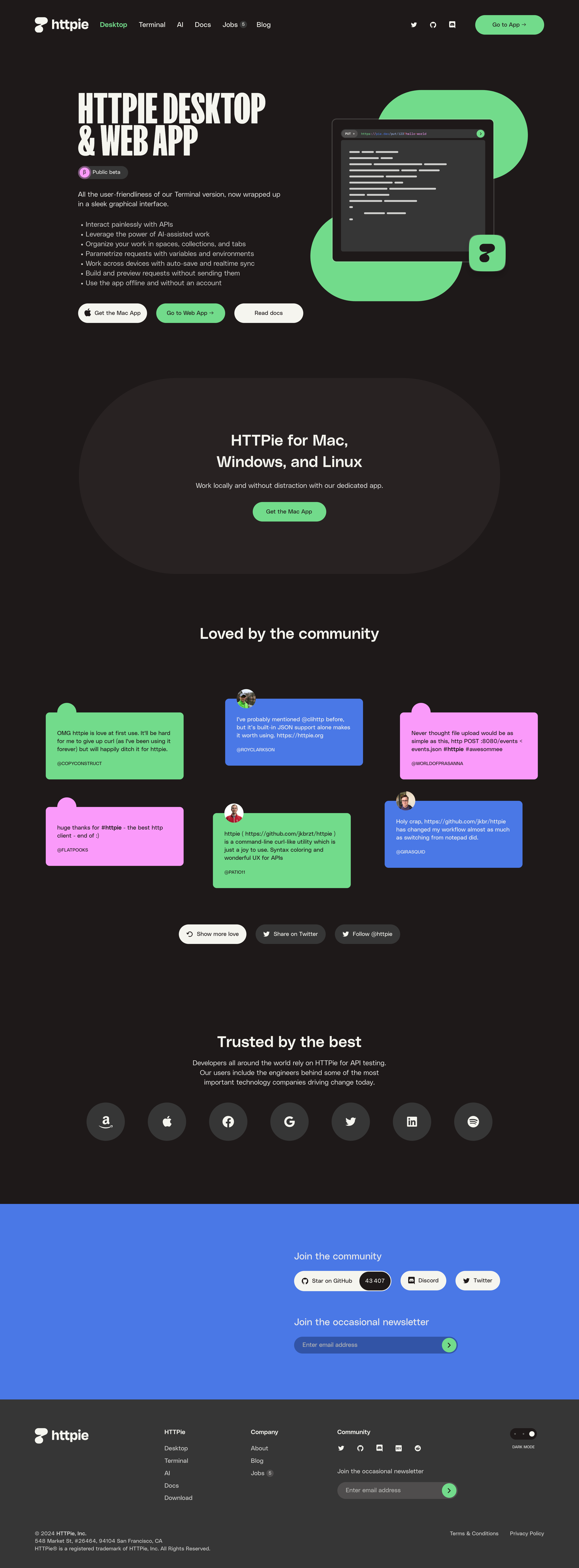 Httpie - Desktop | Web app – HTTPie screen