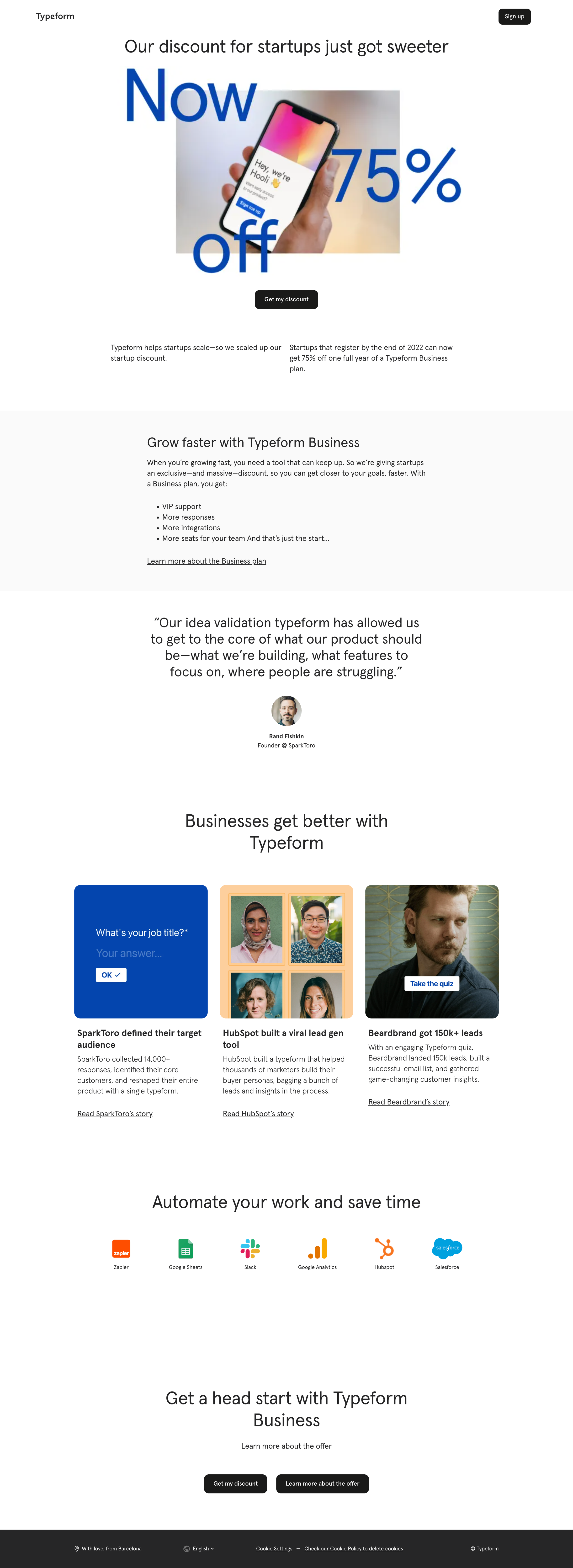Get 75 Off Typeform—Only For Startups from Typeform