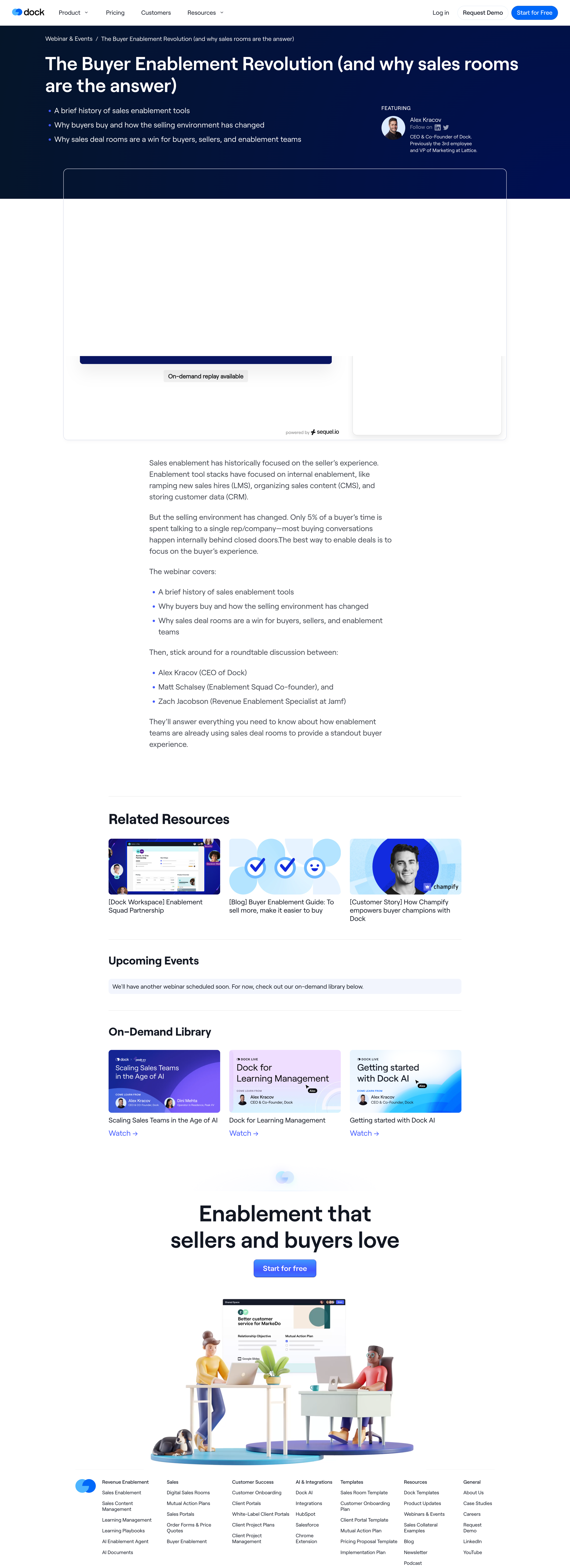 Dock - The Buyer Enablement Revolution (and why sales rooms are the answer) | Dock Webinar screen