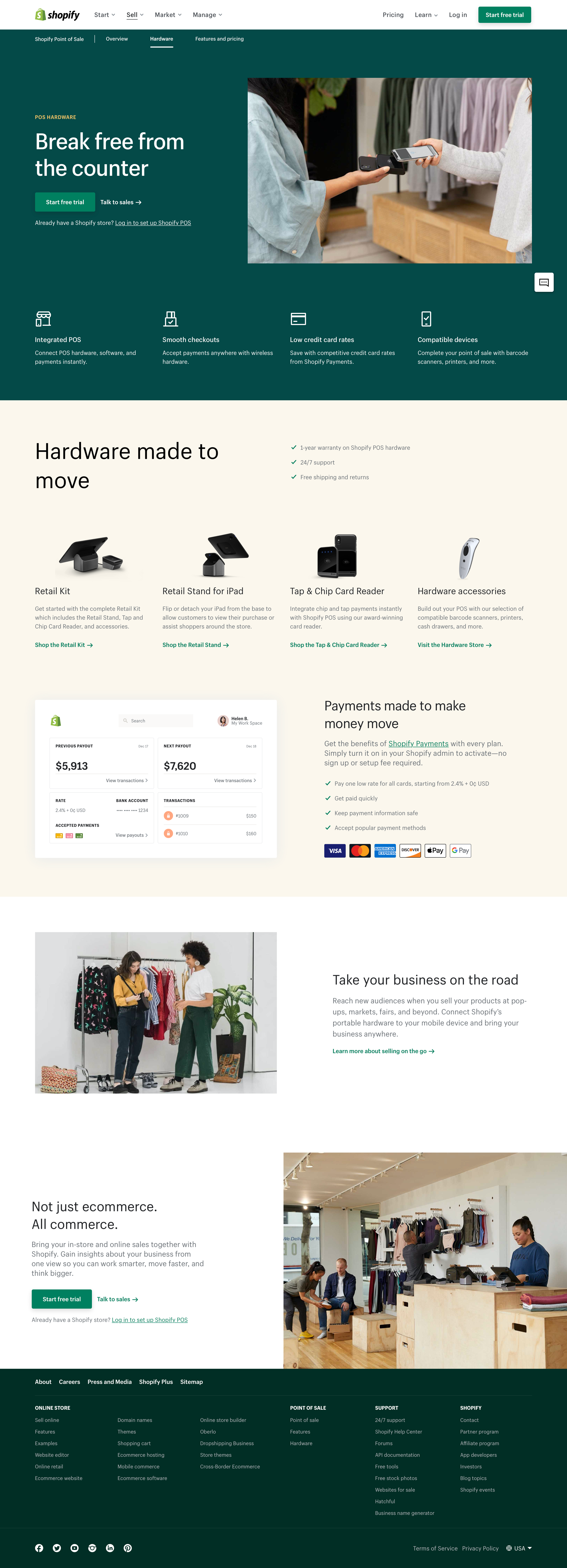 Shopify - POS Hardware. powerful retail tools for your business from Shopify screen