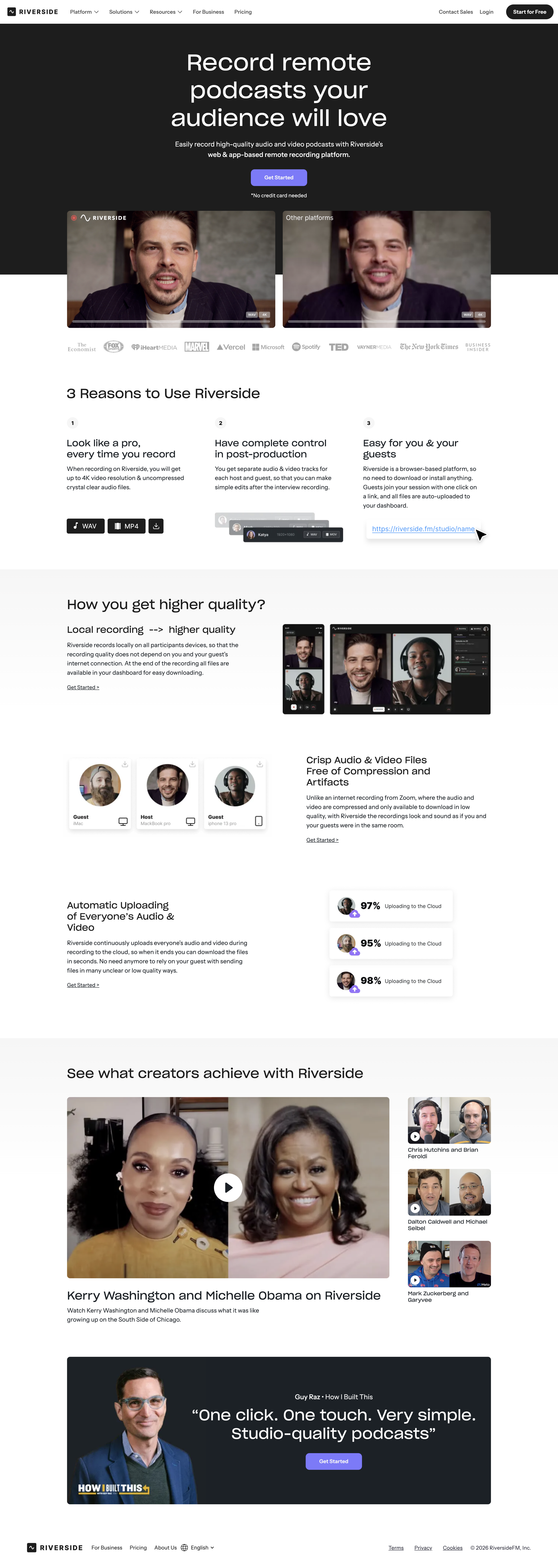 Riverside - Why Podcasters & Businesses Use Riverside for Remote Recordings screen