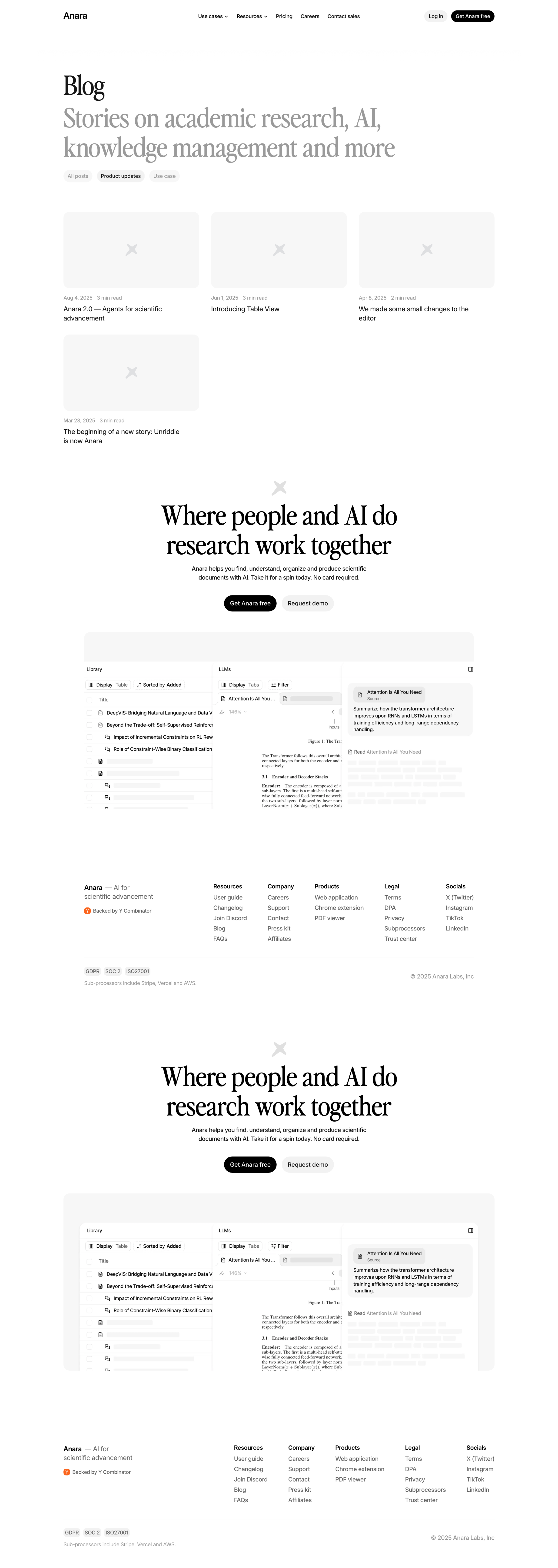 Anara - Research Productivity And AI Tools for Academics Anara Blog screen