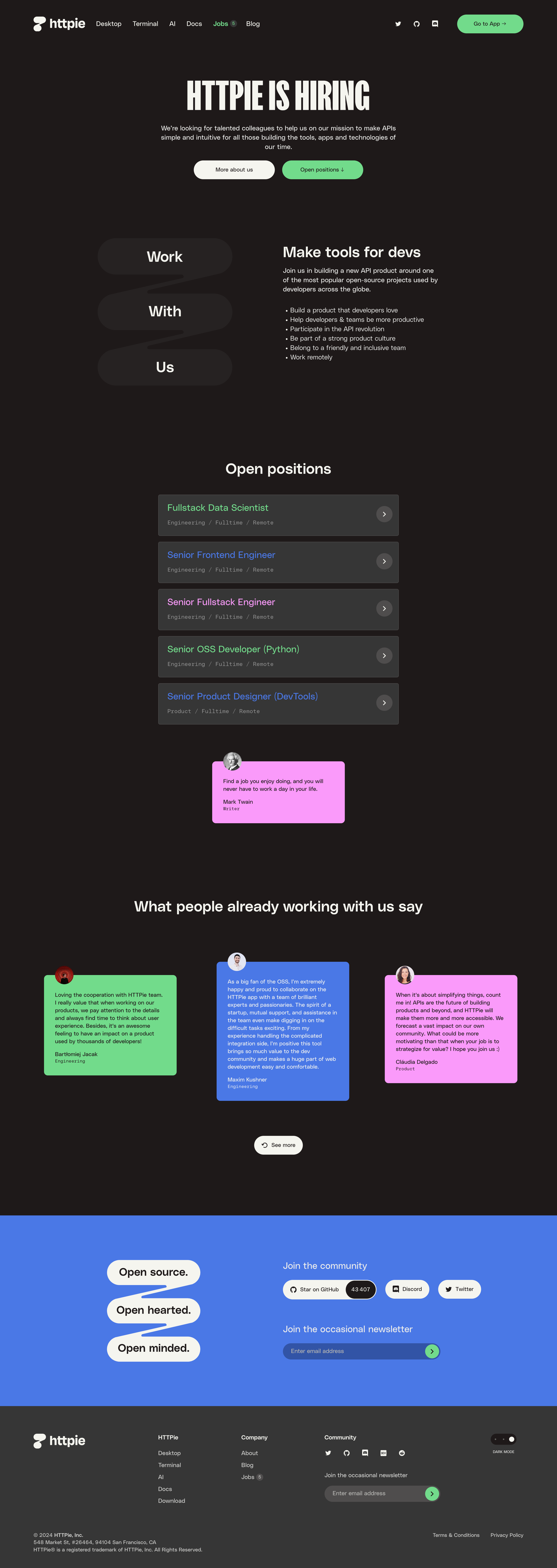Httpie - Jobs – HTTPie screen