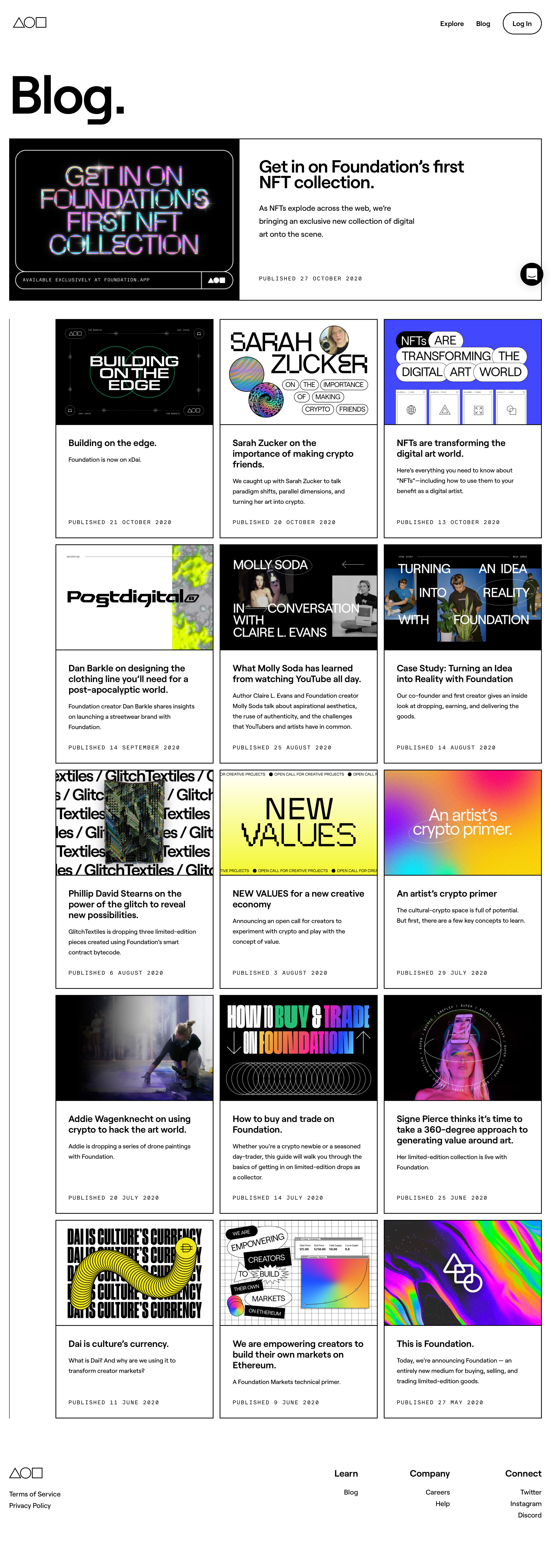 Foundation - Blog screen