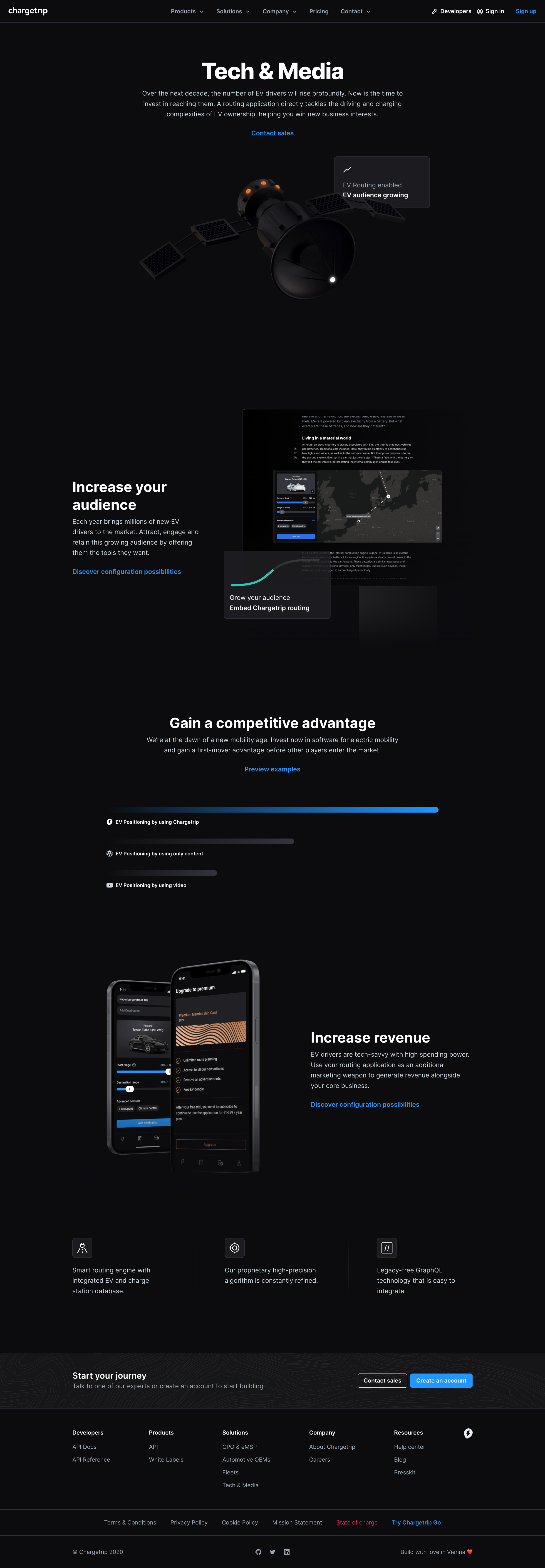 Chargetrip - Solutions for Tech and Media Companies - EV Routing | Chargetrip screen