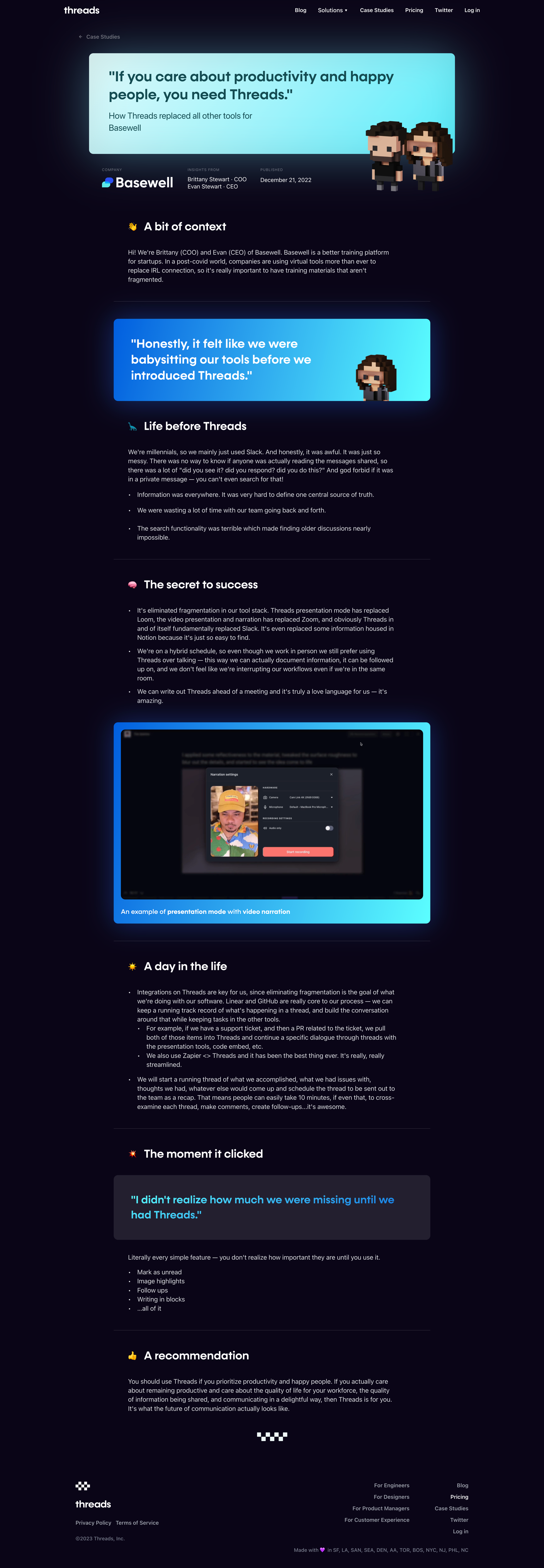 Threads - Threads Case Study | Basewell screen