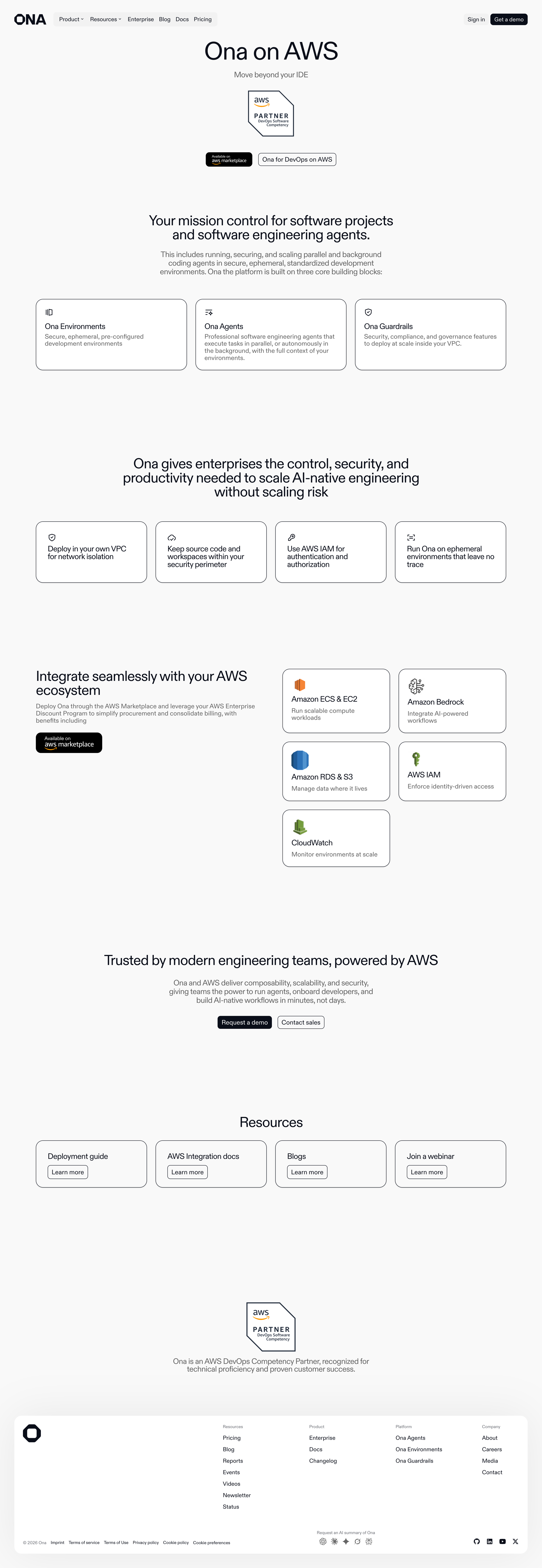 Ona - AWS Solutions Ona - AI software engineers screen