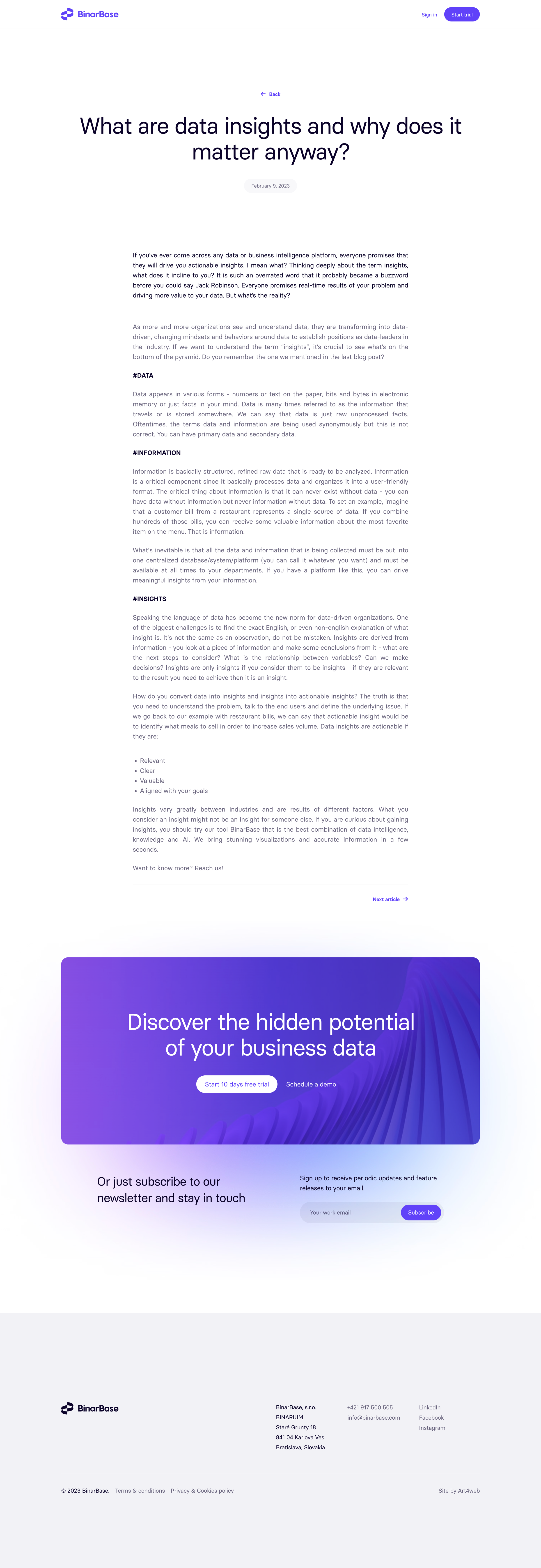 BinarBase - What are data insights and why does it matter anyway | Binarbase screen