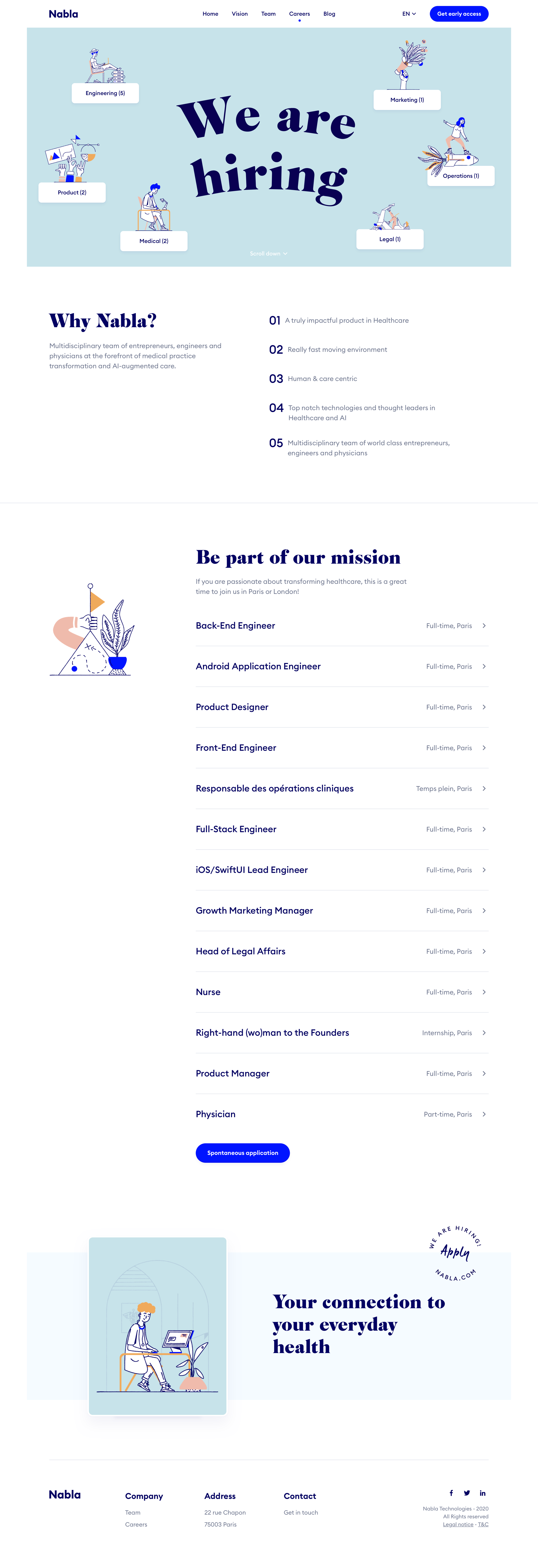 Nabla - Careers screen