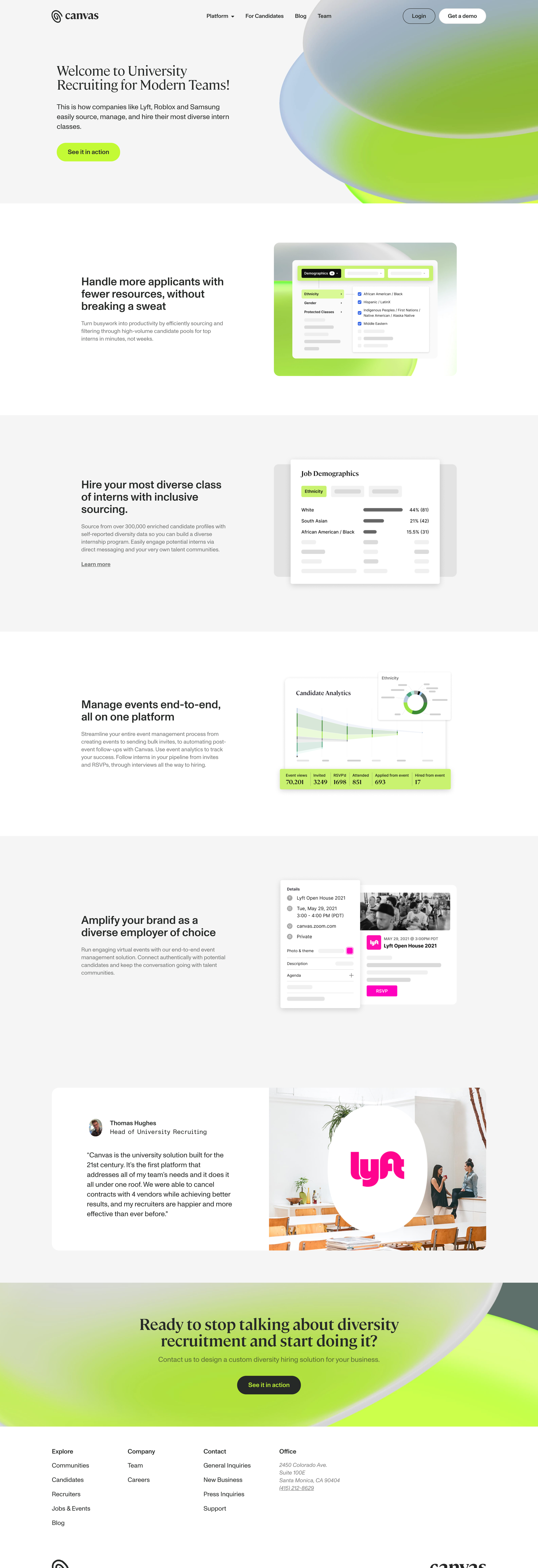 Untapped - Diversity Recruiting Tool | Canvas screen