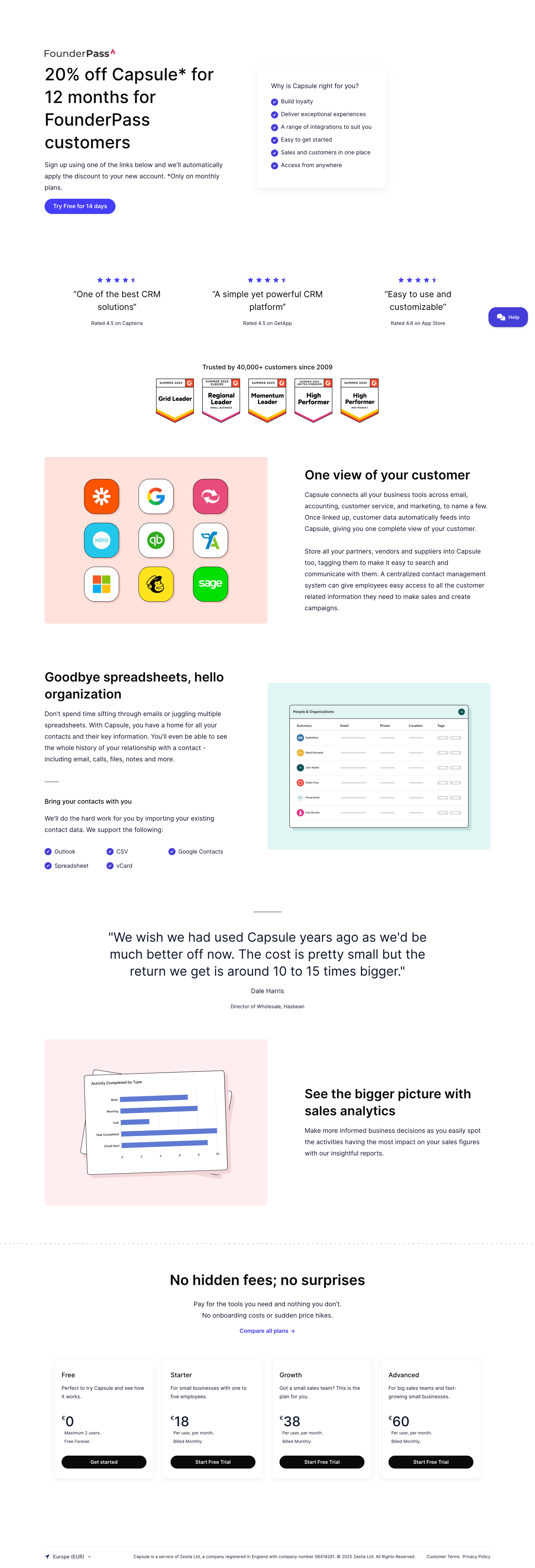 Capsule - FounderPass Capsule CRM screen