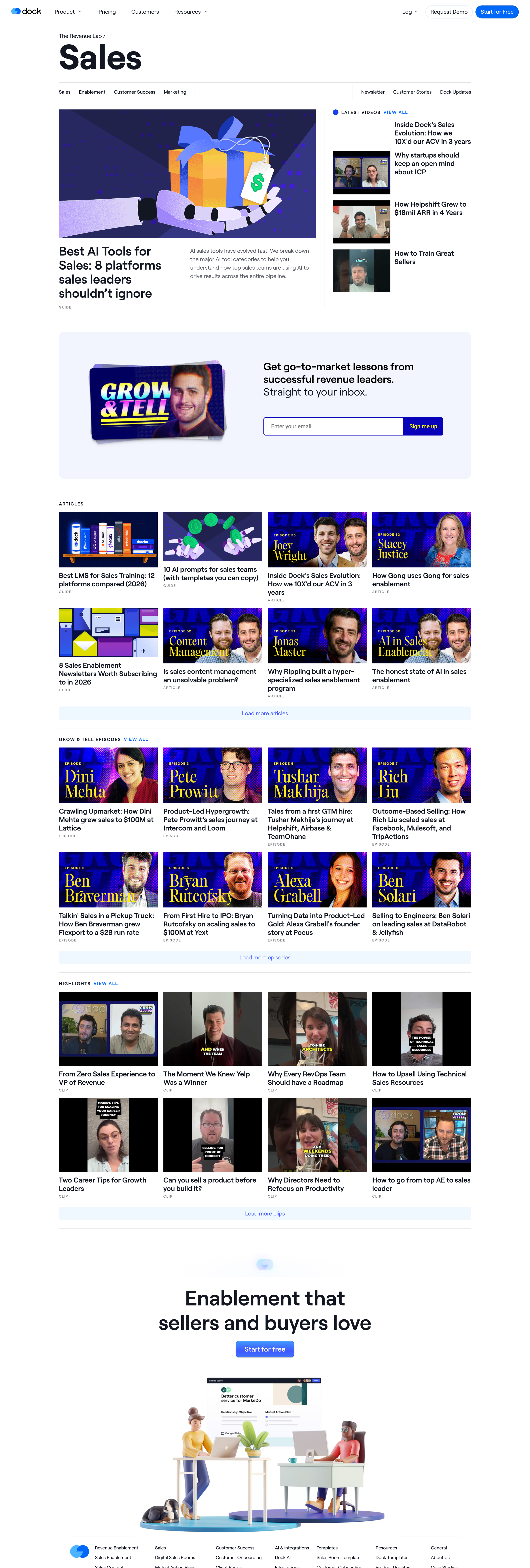 Dock - Sales Resources | The Revenue Lab screen