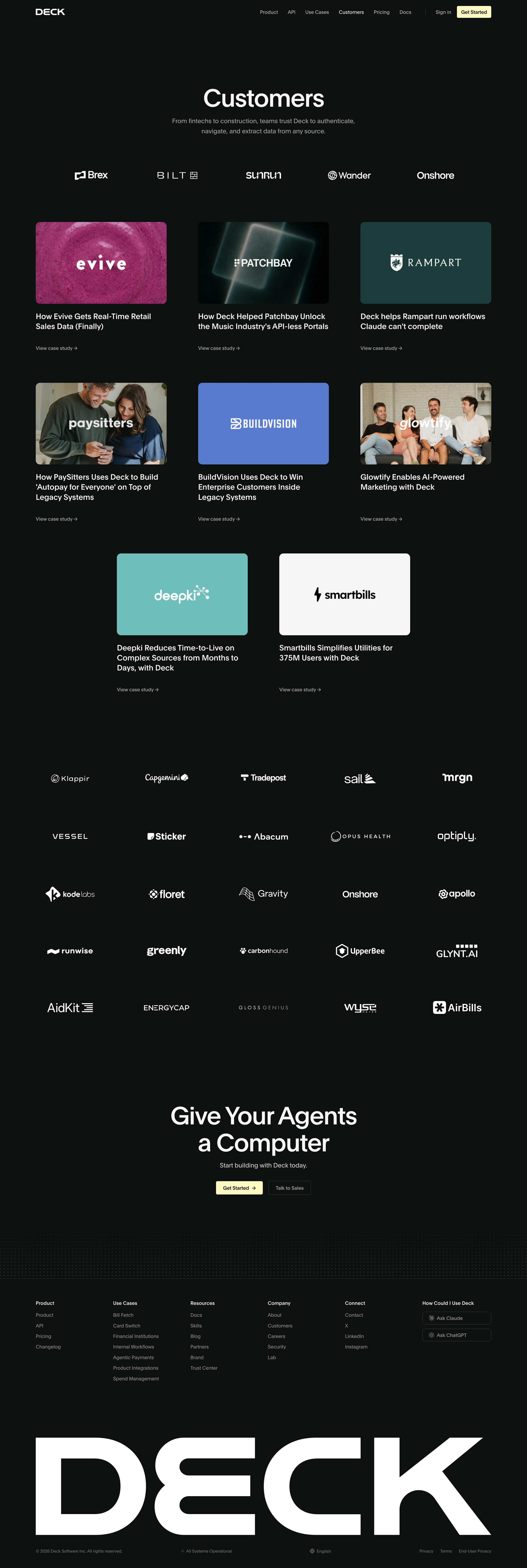 Deck — Customers from Deck