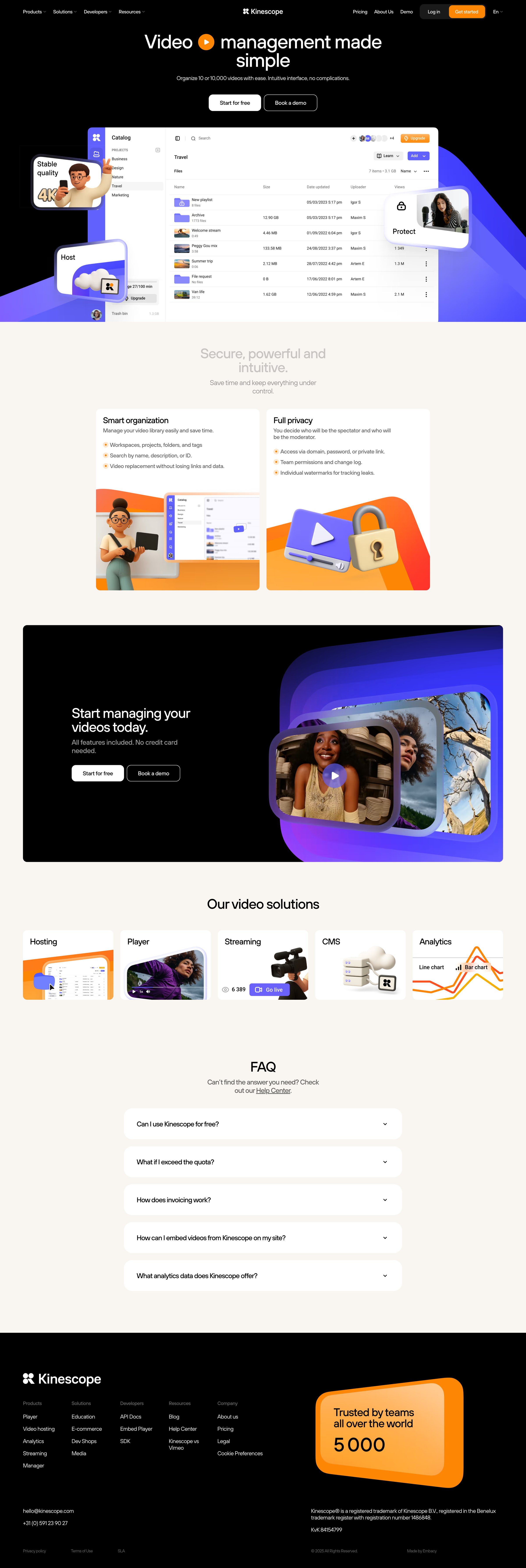 Kinescope - Video CMS — Upload, Organize & Control Content Kinescope screen