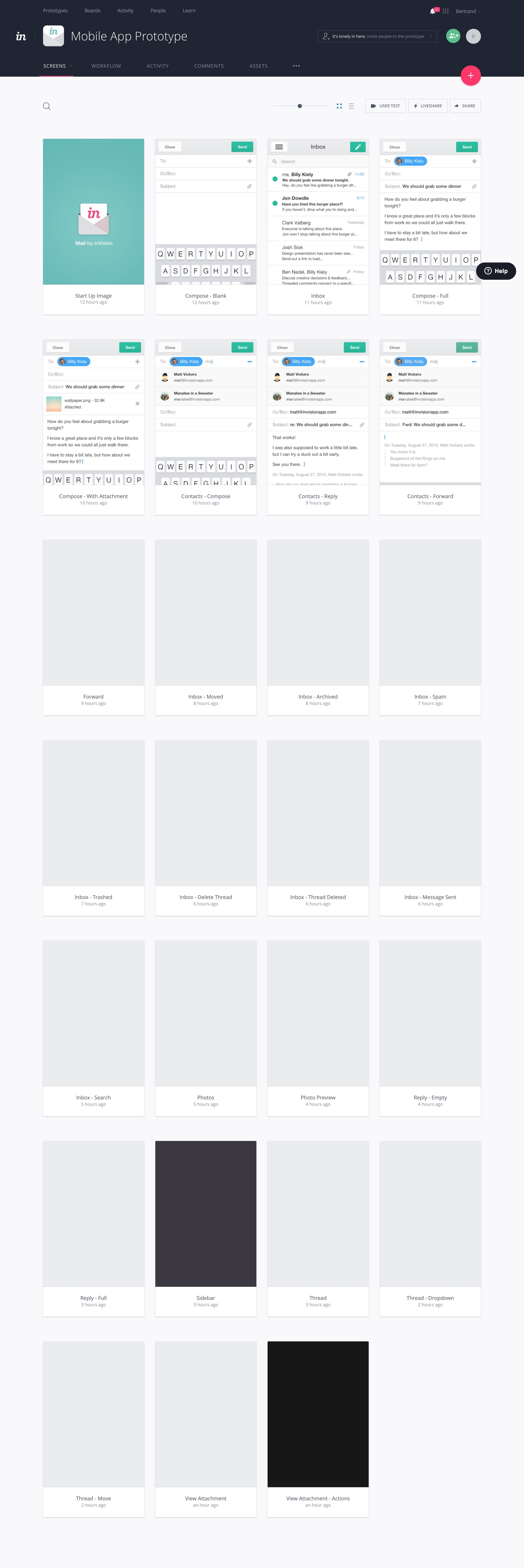 Invision - Gallery screen