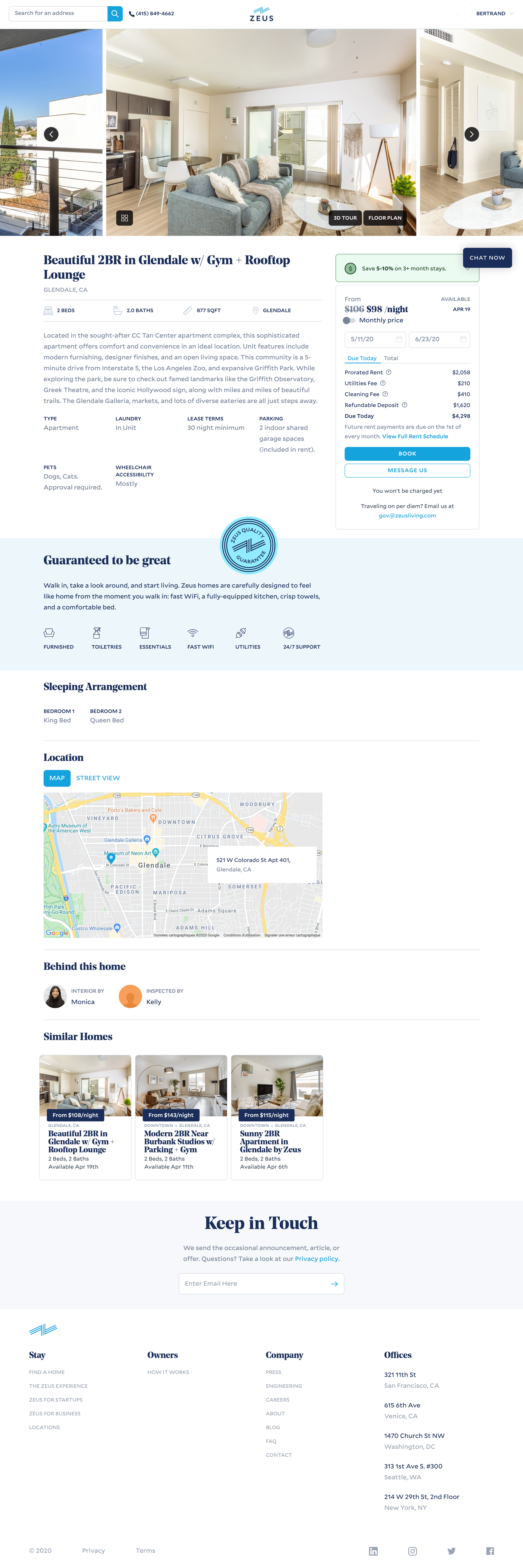 Zeus living - Home detail screen