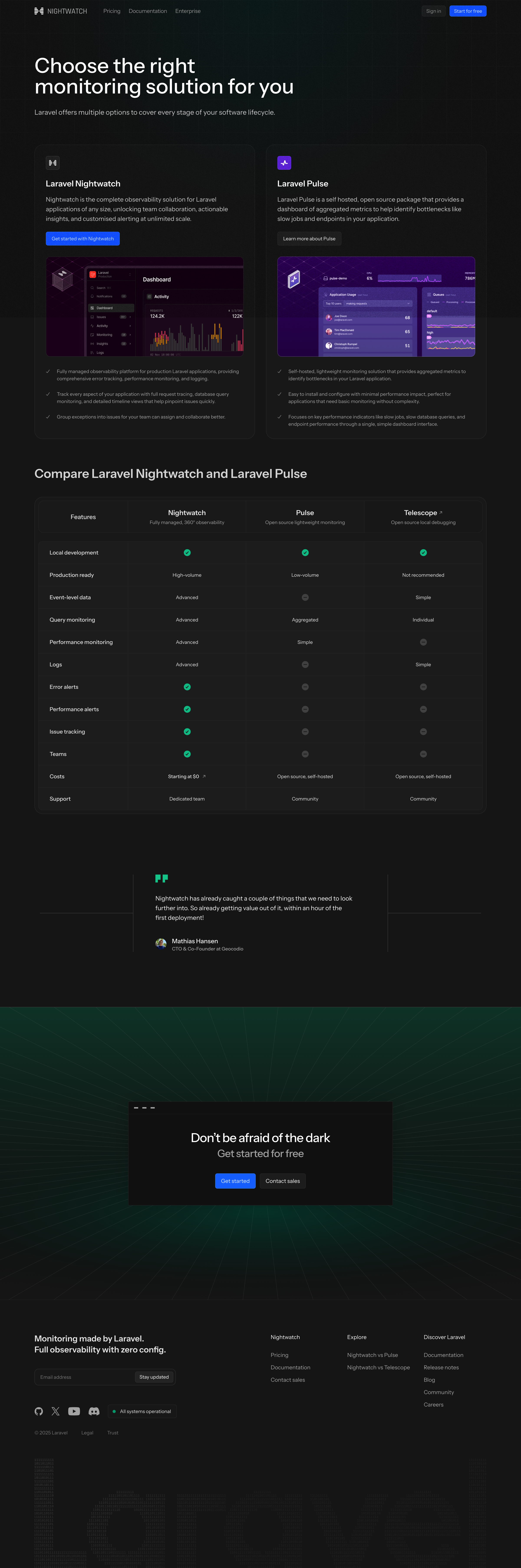 Nightwatch - Laravel Nightwatch vs Laravel Pulse - Laravel Nightwatch screen