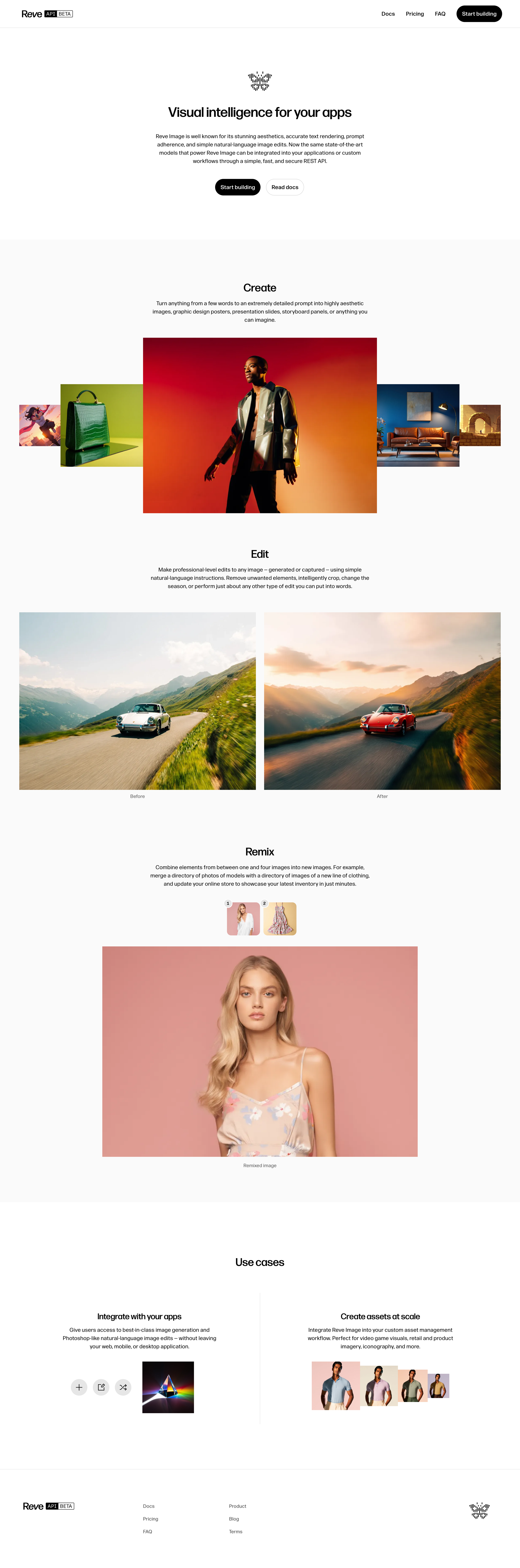Reve - Reve API - Home screen