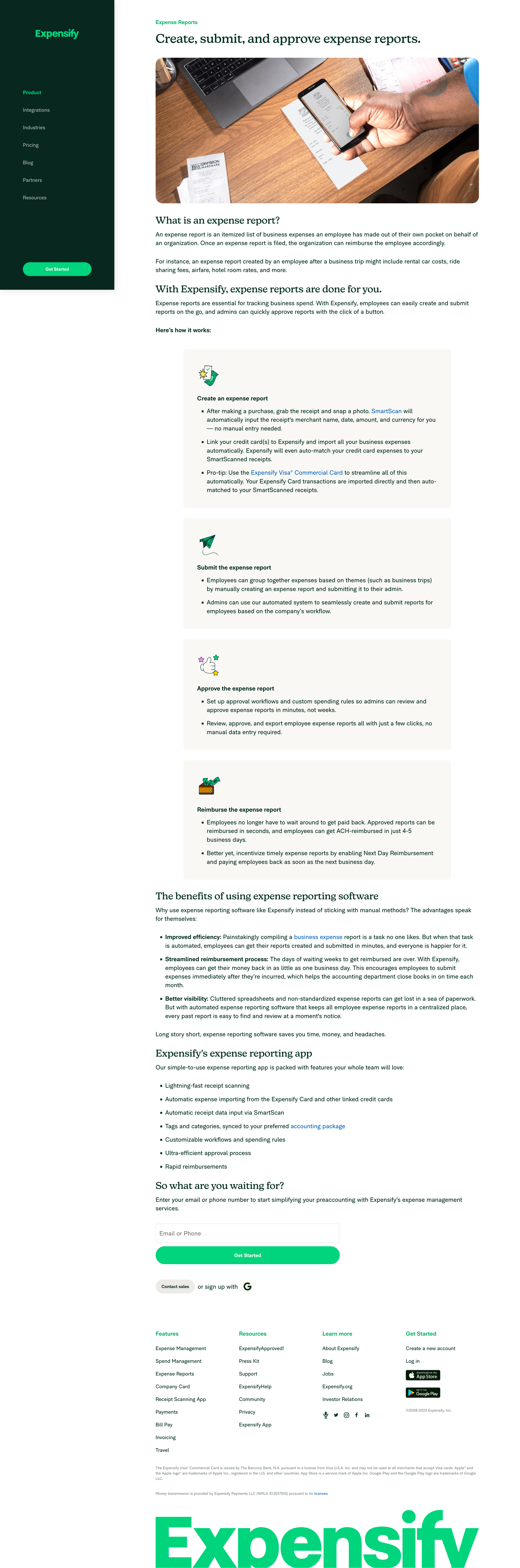 Expensify - Expense Reports - Create, Submit, Approve - Automated Expense Rep screen