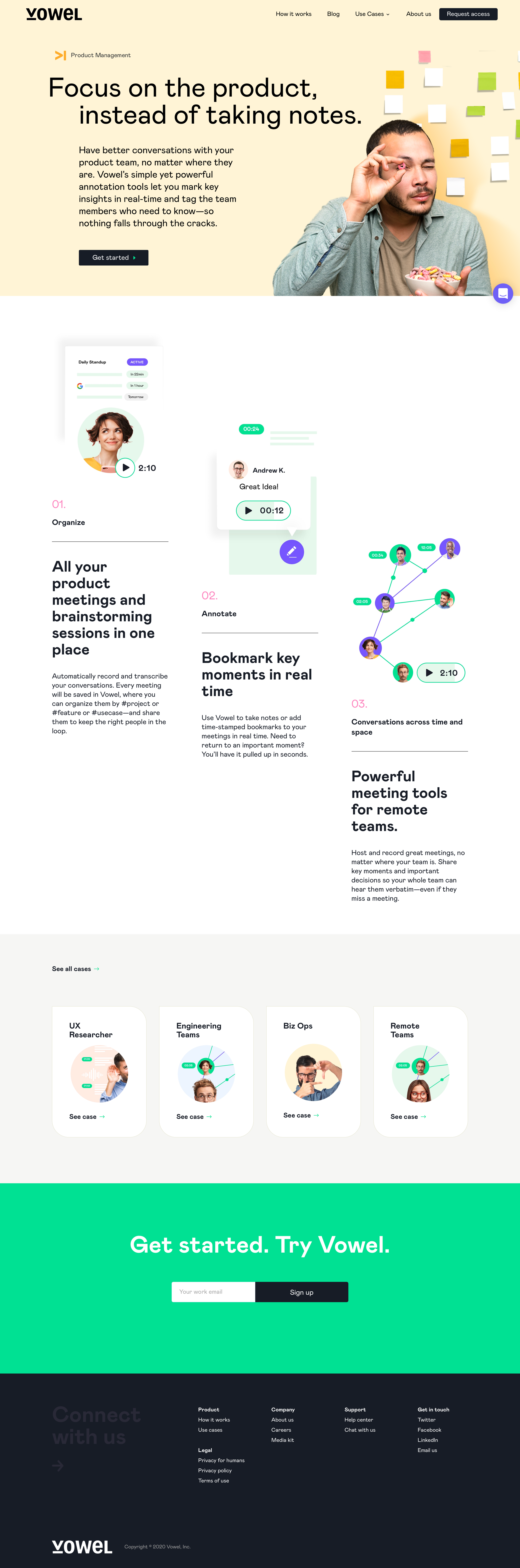 Vowel - Use cases screen