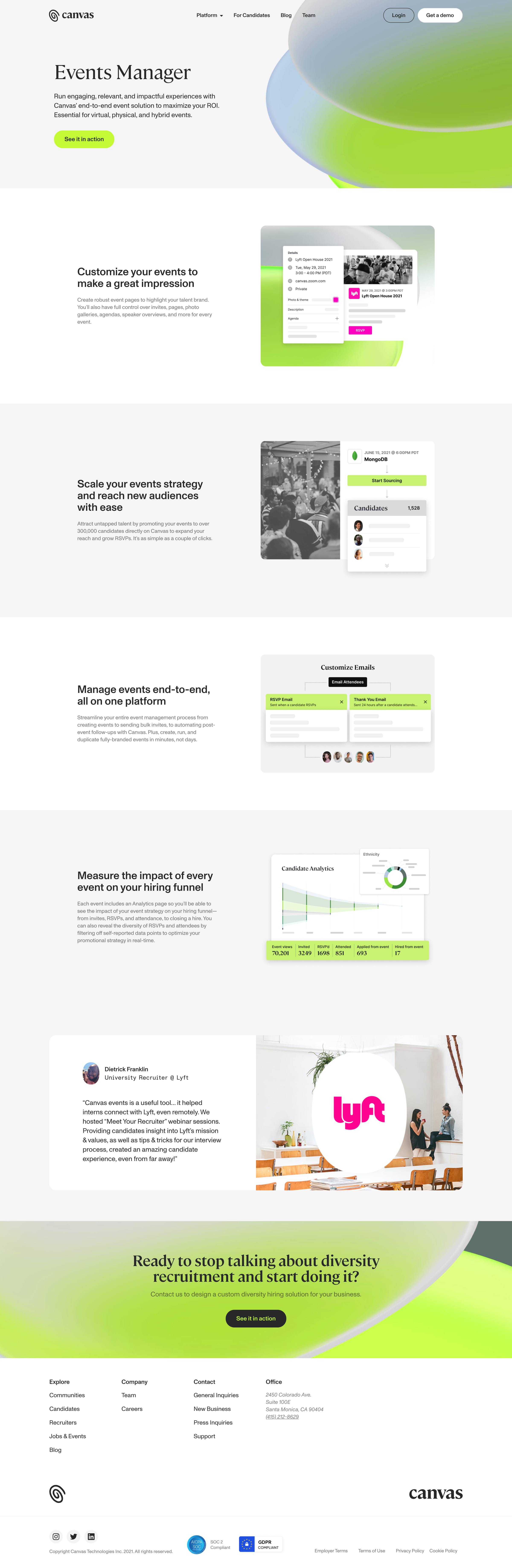 Untapped - Recruitment Event Software | Canvas screen