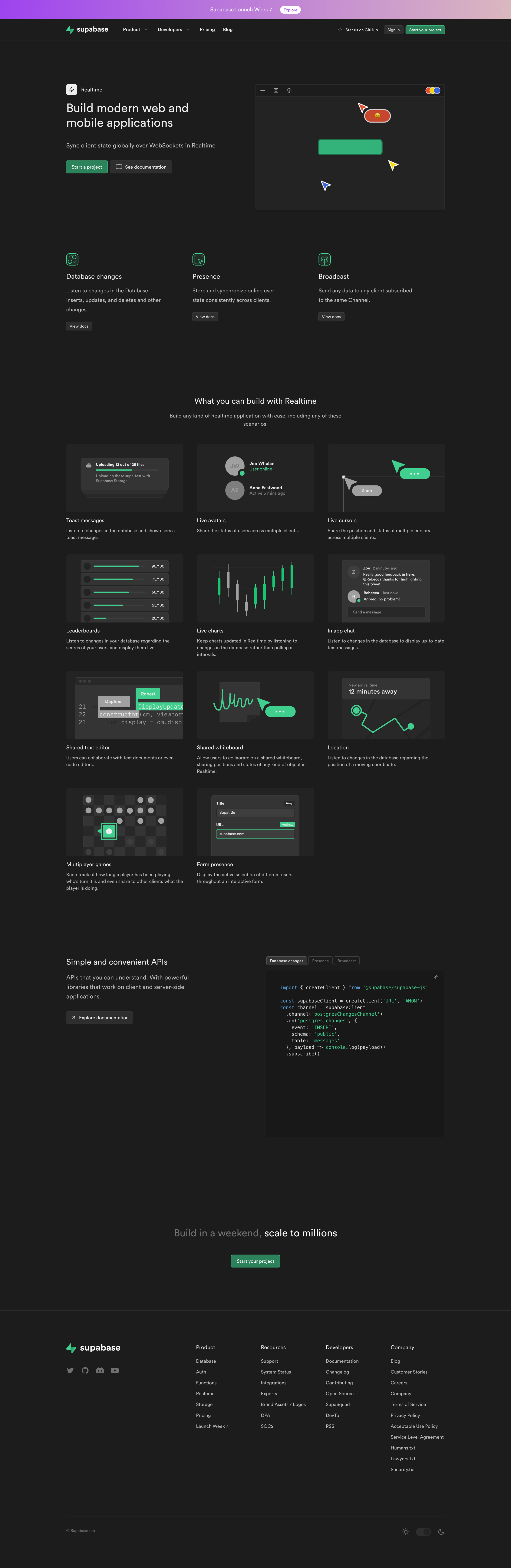 Supabase - Realtime | Sync your data in real time screen