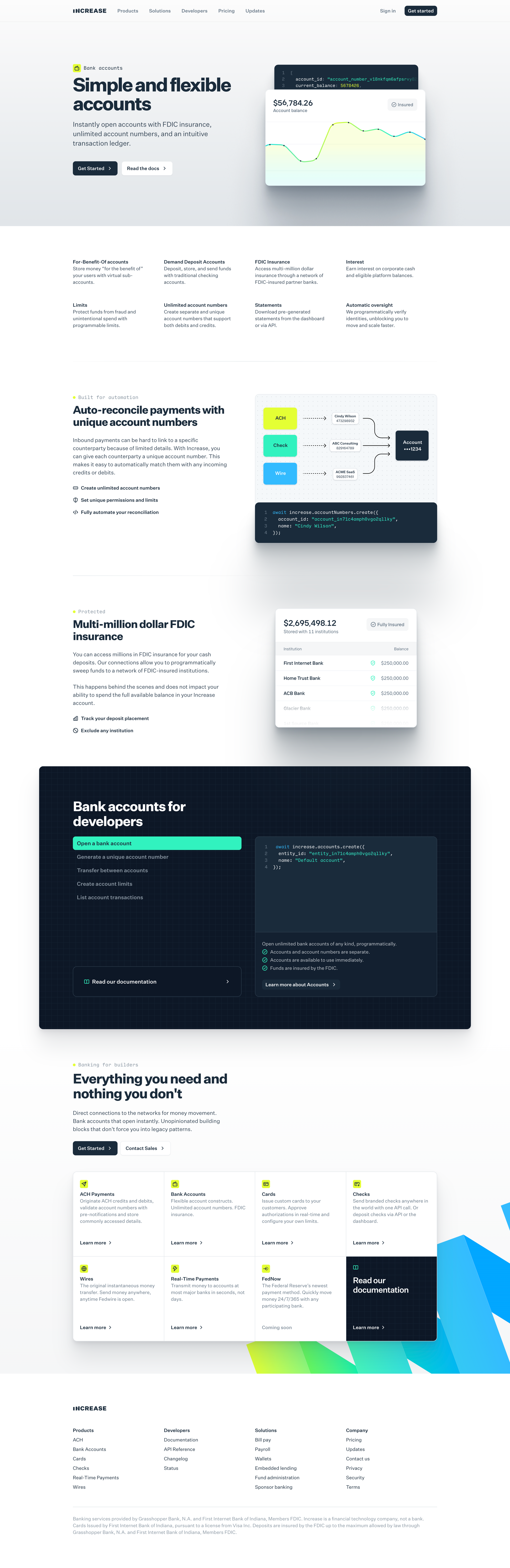 Increase - Bank Accounts — Increase screen