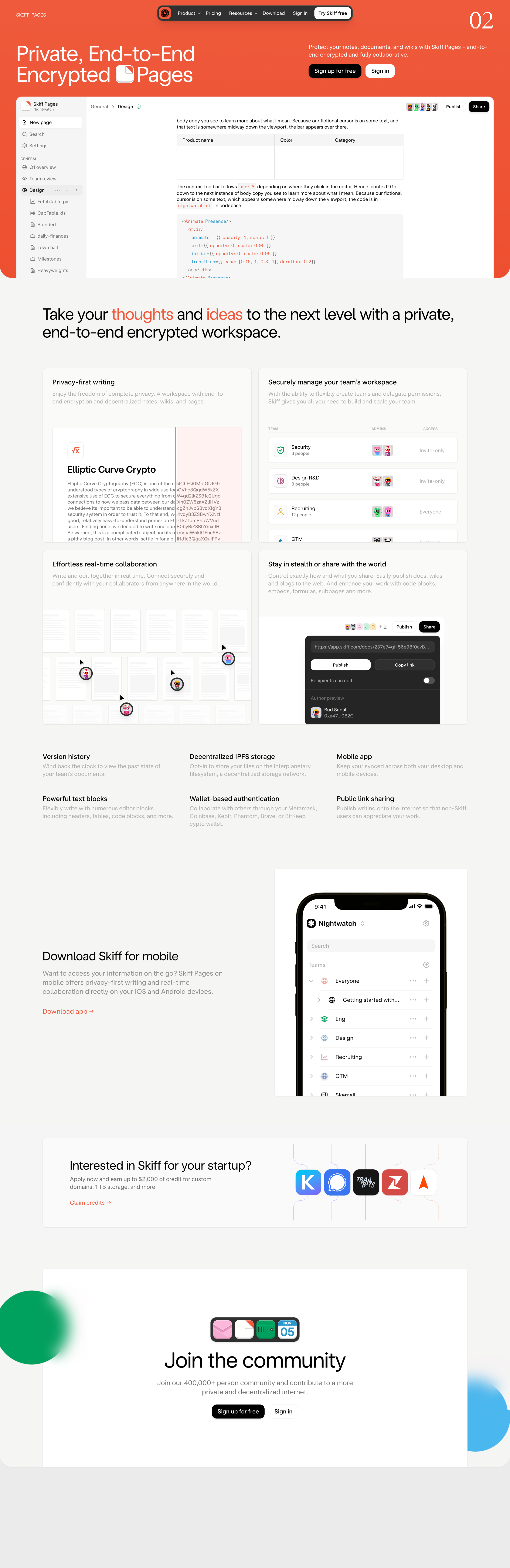 Skiff - Skiff – Private, Encrypted Documents, Notes, and Wikis - Read mor screen