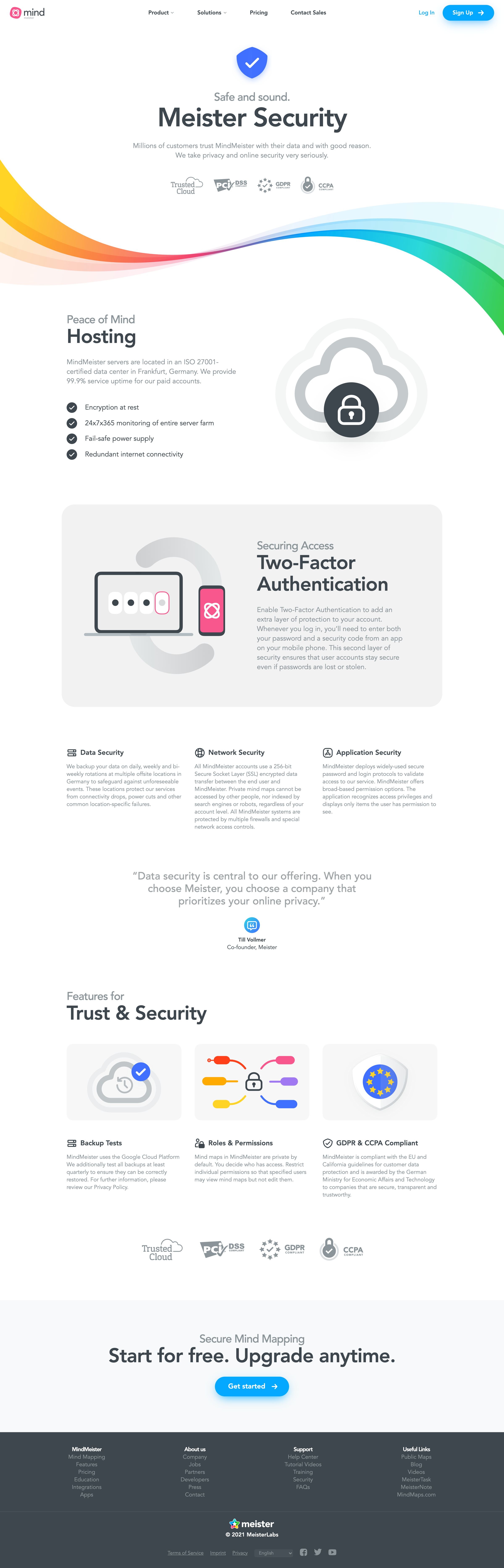 MindMeister - Security - MindMeister screen