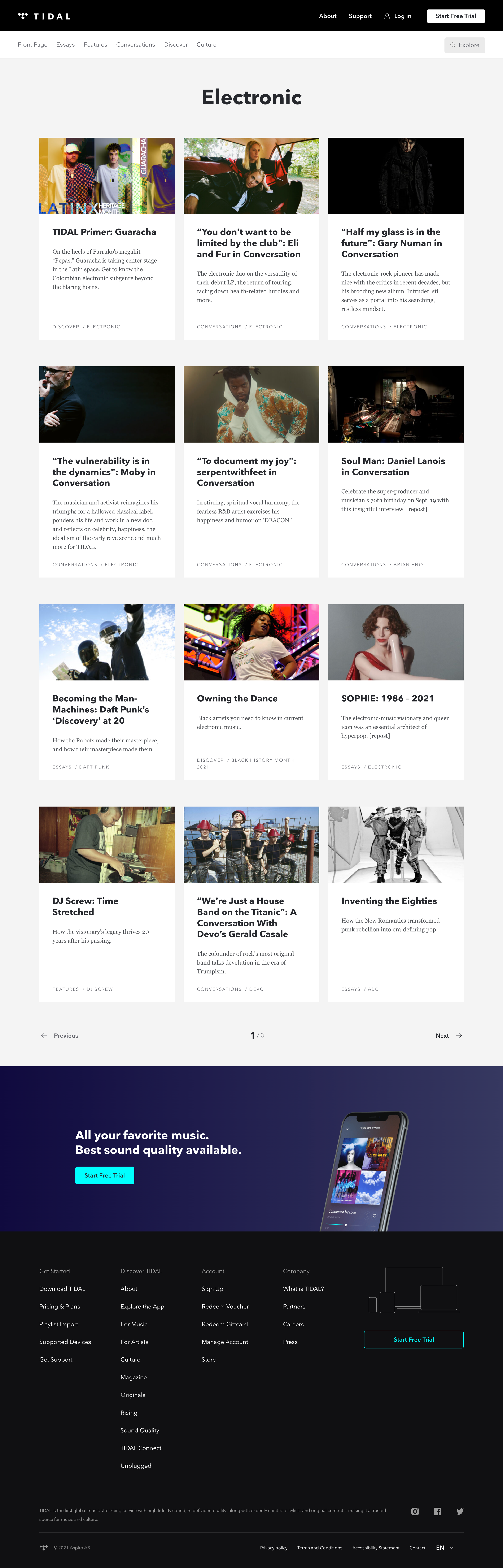 Tidal - Electronic | TIDAL Magazine screen