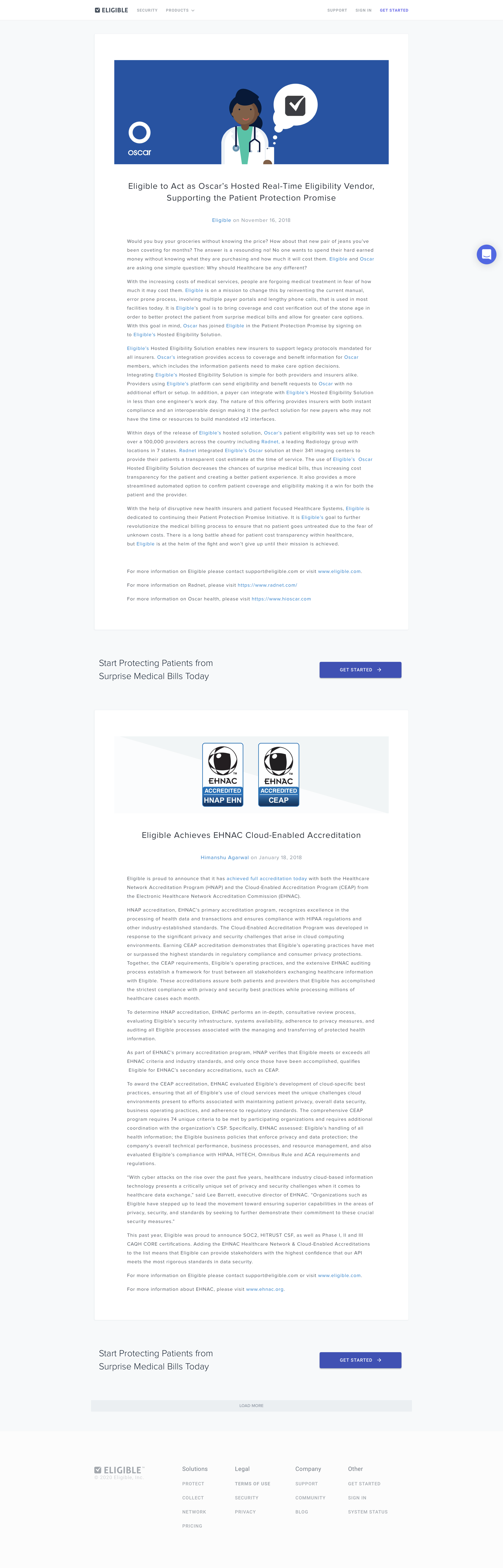 Eligible - Blog screen