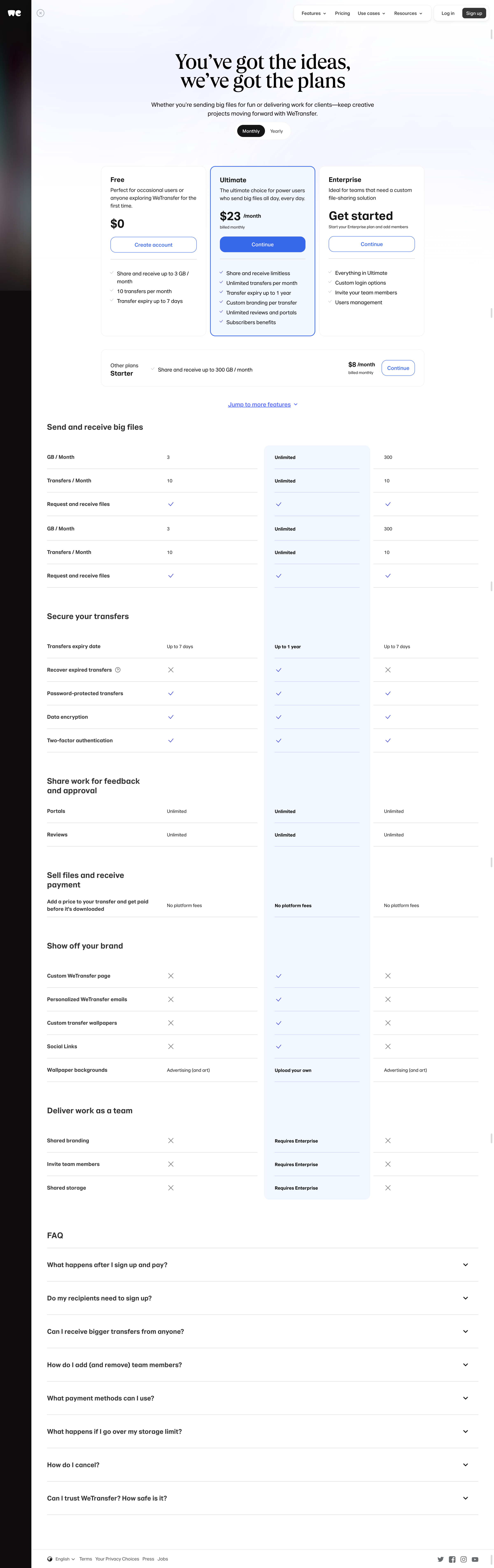 WeTransfer - WeTransfer | Send Large Files Fast screen
