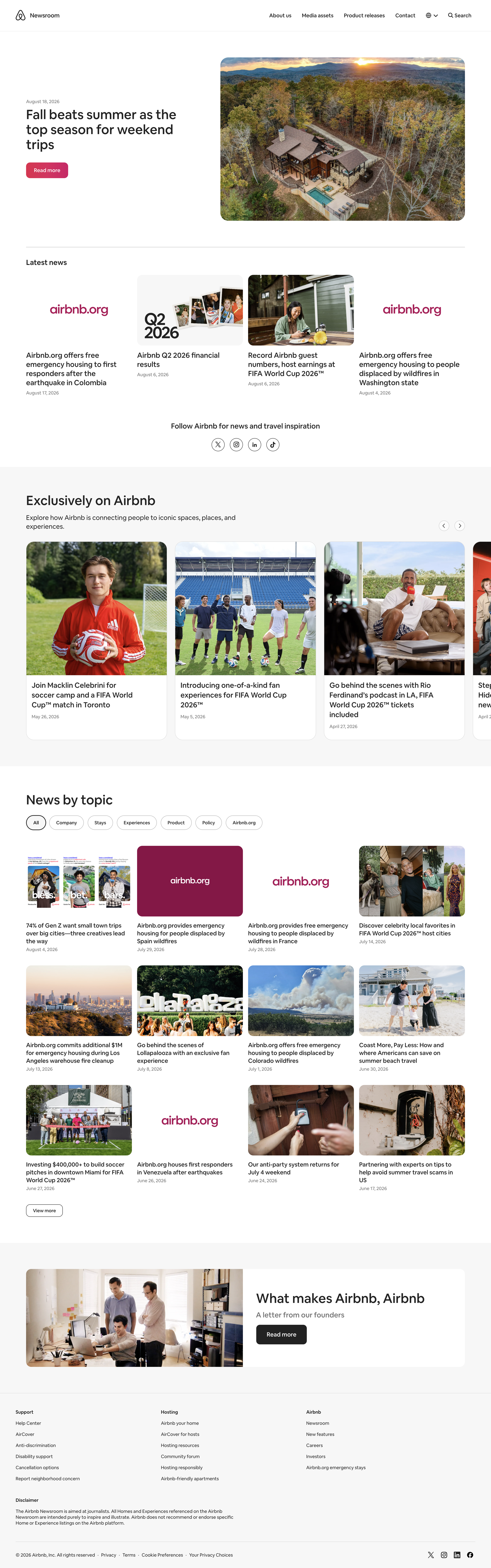 Airbnb - Airbnb Newsroom screen