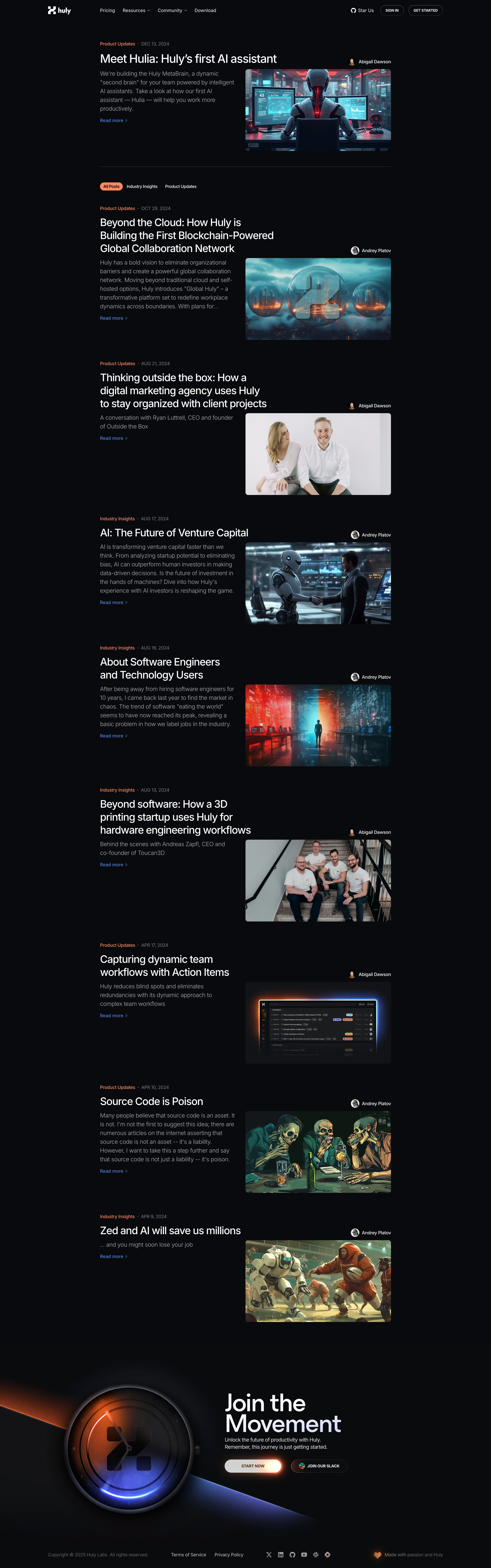 Huly - Blog - Huly.io screen