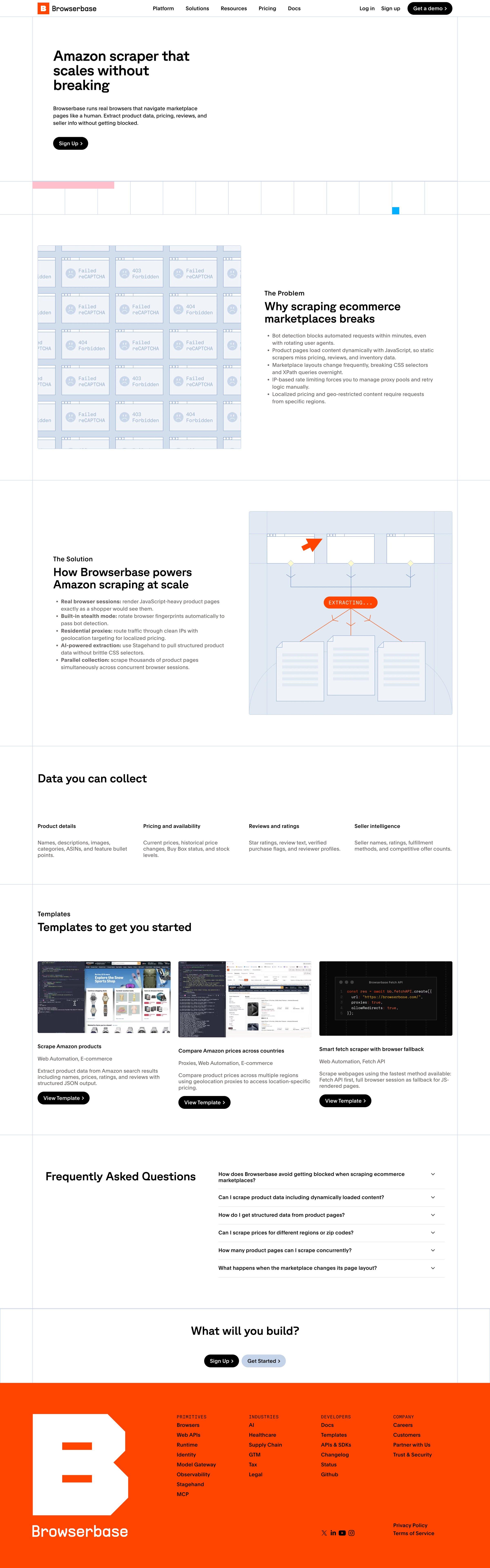 Browserbase - Amazon Scraper Browserbase Browserbase screen
