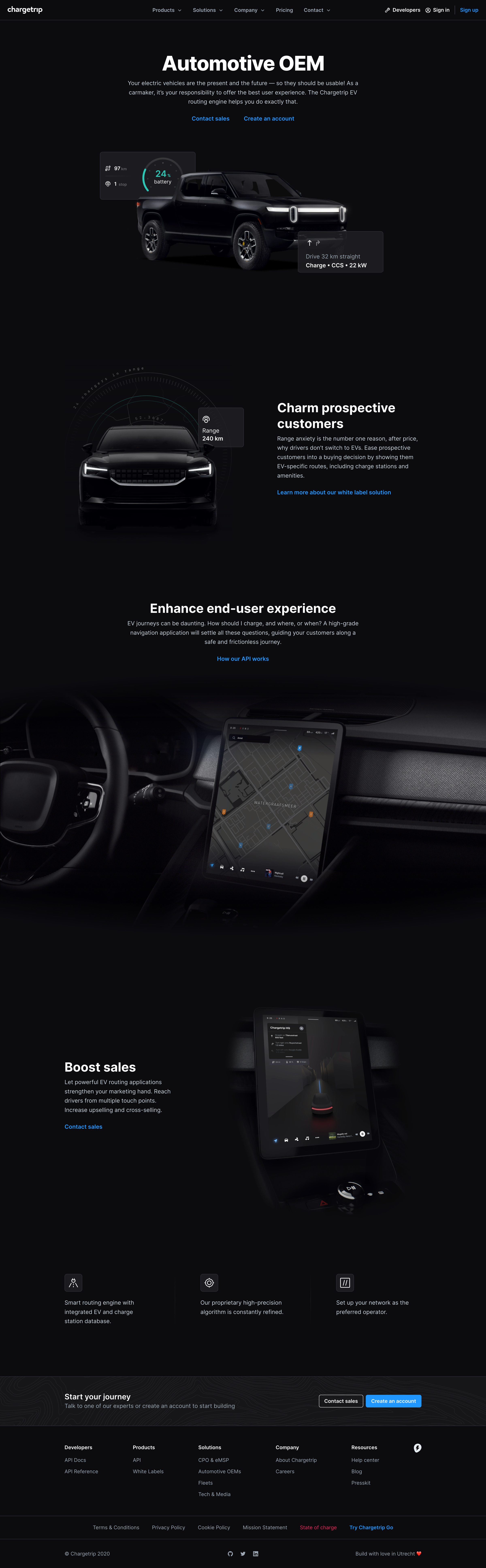 Chargetrip - Solutions for Automotive OEMs - EV Routing | Chargetrip screen