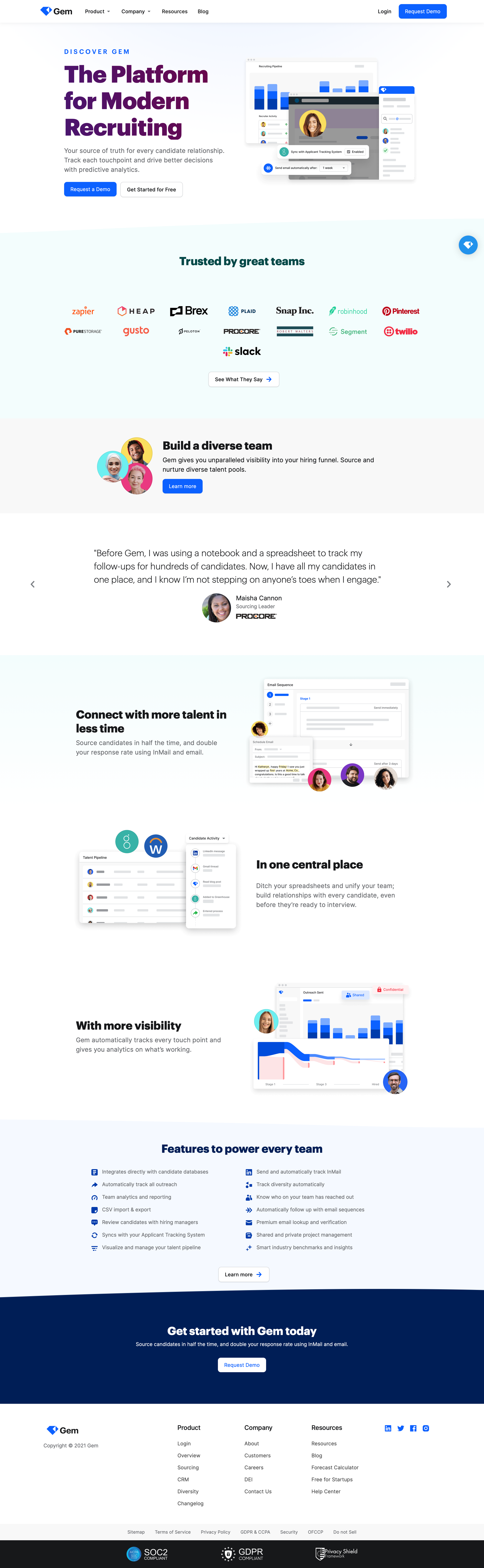 Gem - Recruiting Software and Talent CRM - Gem screen
