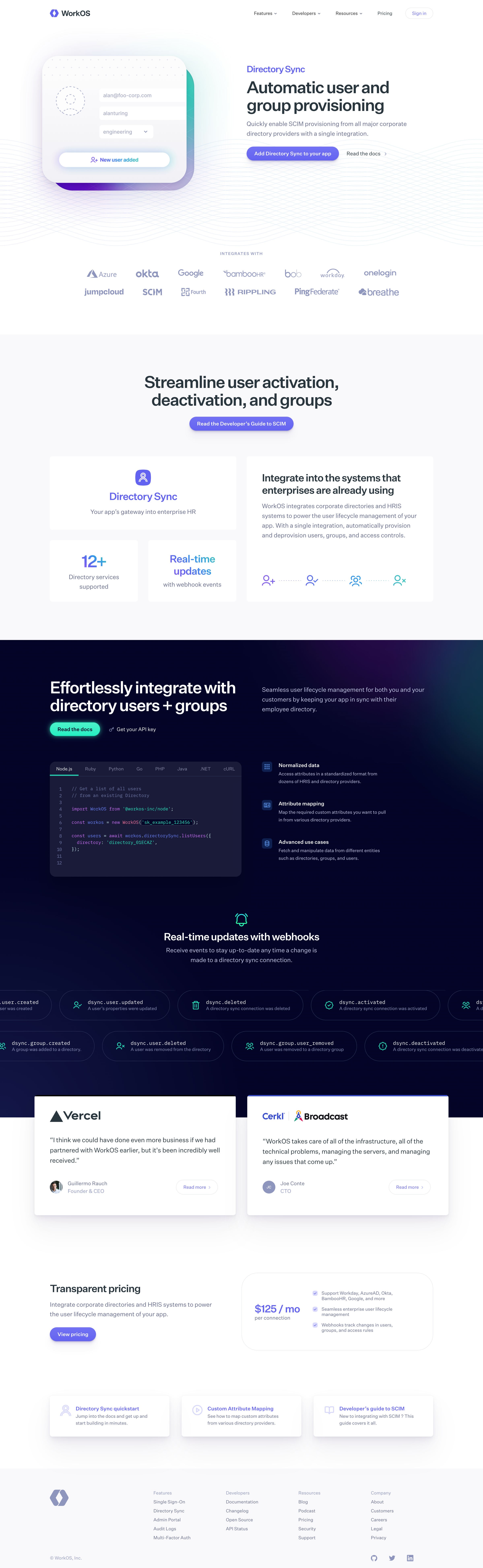 WorkOs - Directory Sync — WorkOS screen