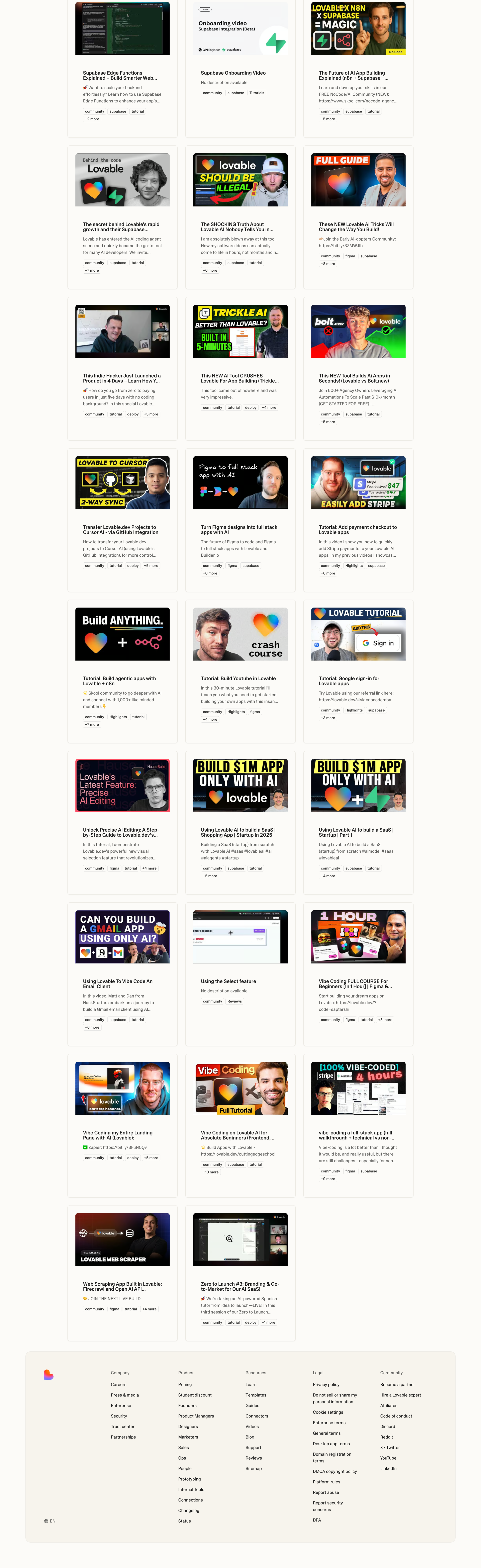 Lovable - Lovable Video Library - AI App Building Tutorials & Guides #1 screen
