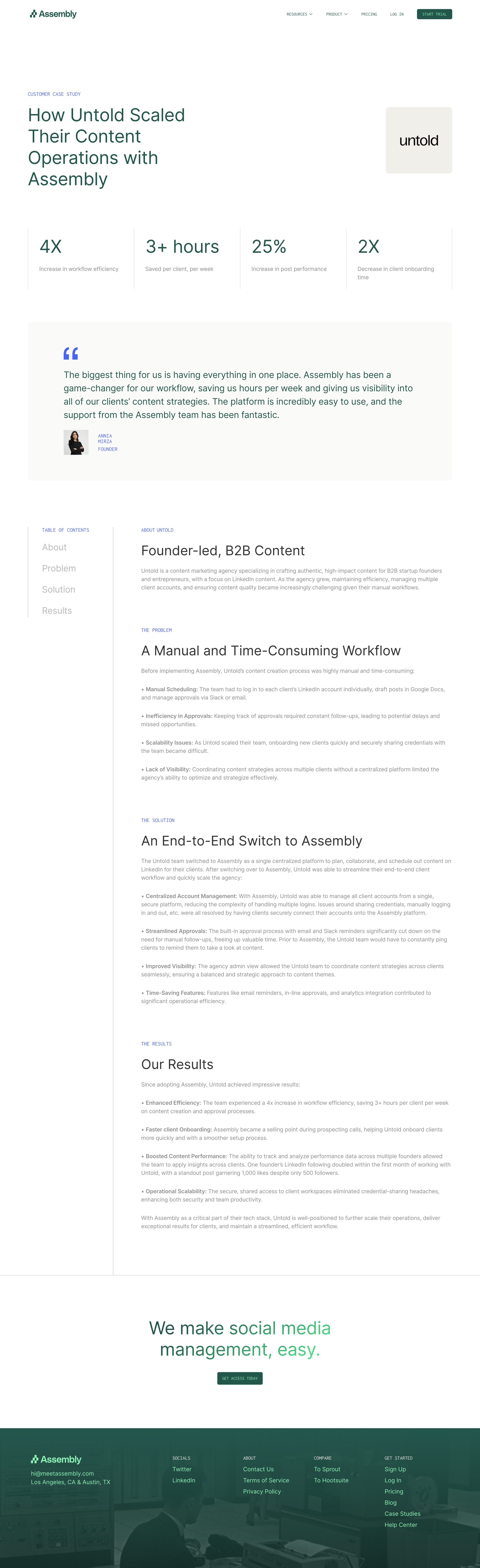Assembly - How Untold Scaled Their Content Operations with Assembly screen