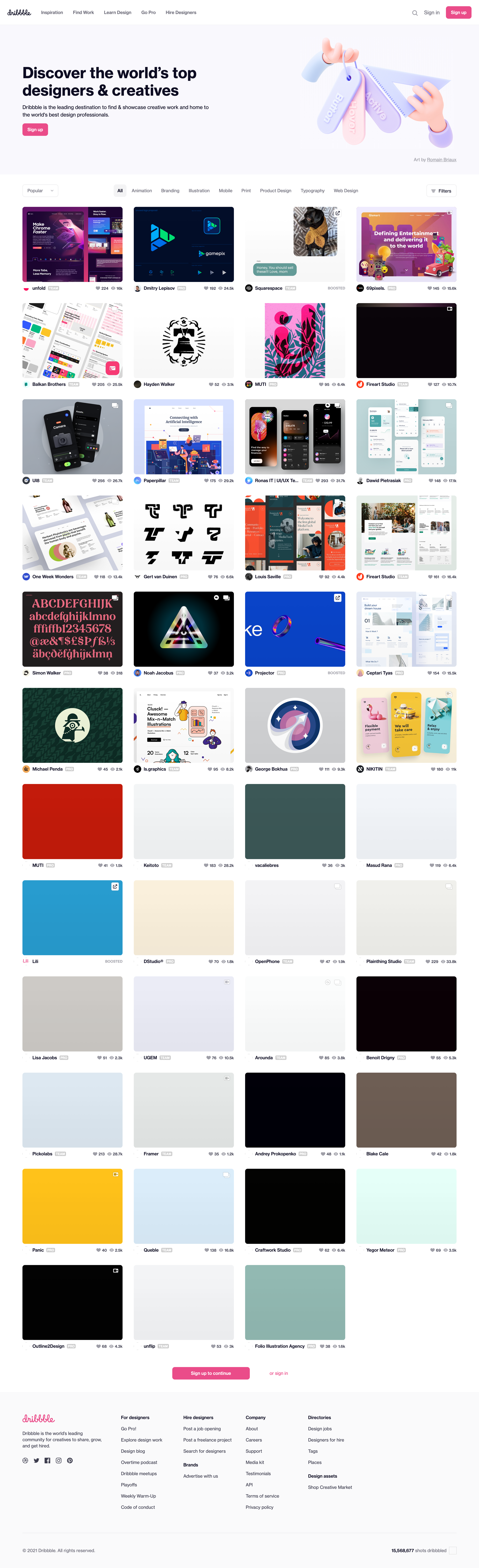 Dribbble - Dribbble - Discover the World’s Top Designers & Creative Professionals screen