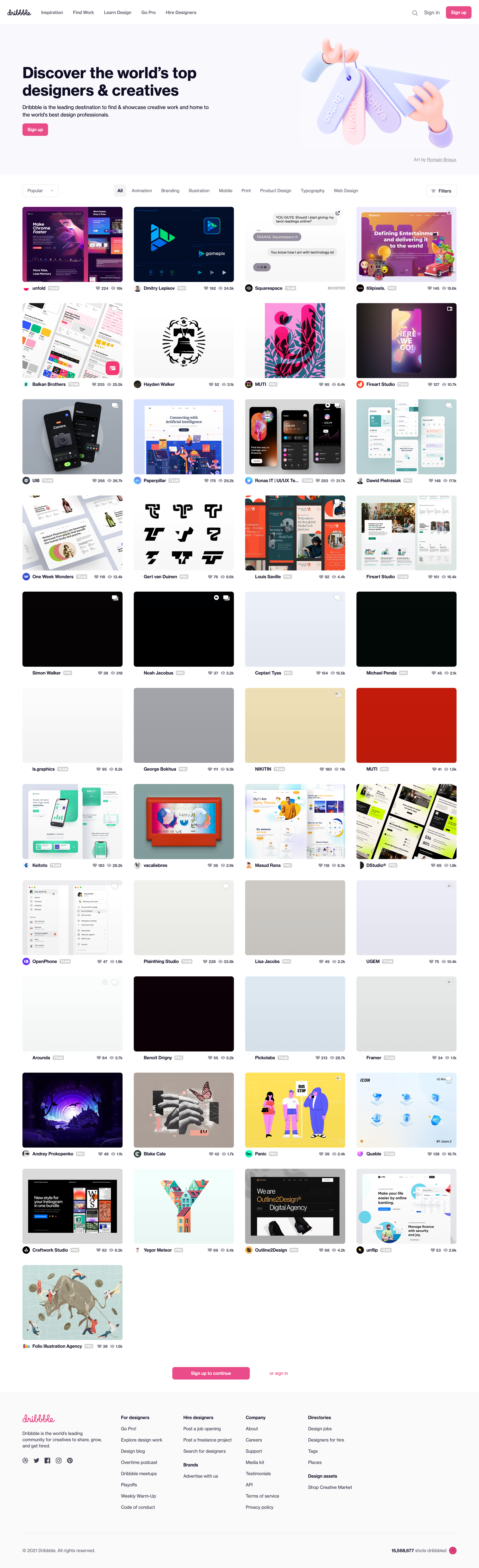 Dribbble - Dribbble - Discover the World’s Top Designers & Creative Professionals screen