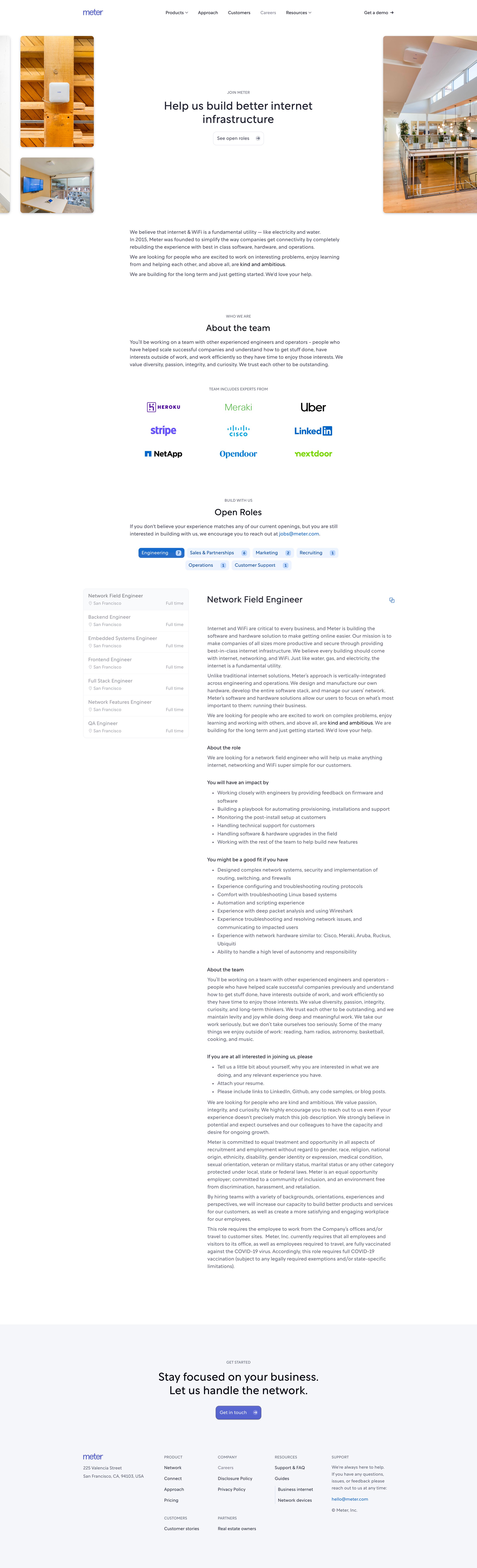 Meter - Careers at Meter screen